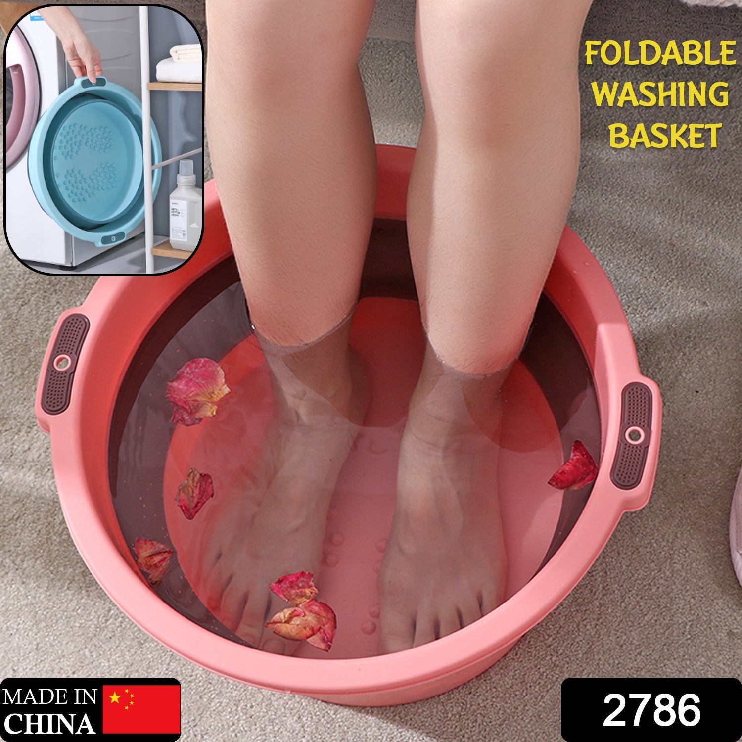 Multi-Purpose Portable Collapsible Folding Tub, with Hanging Hole & Save Storage Space, Also use for Foot Spa. - Springkart 