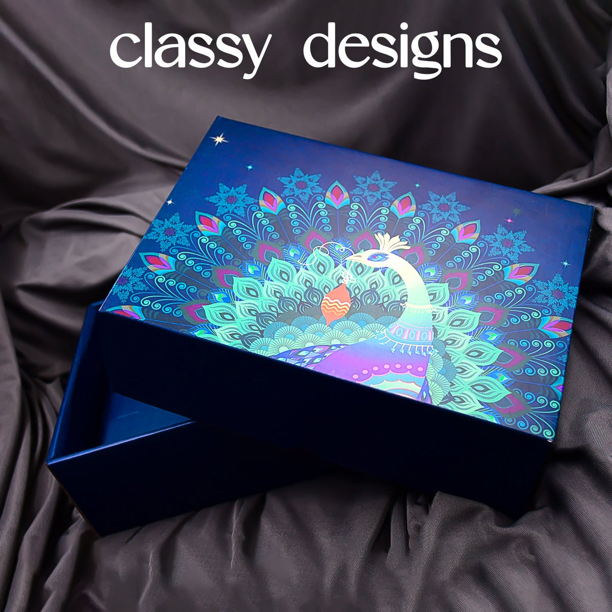 Personalized Temperature Water Bottle, Decorative Light& Chocolate (With Attractive Peacock Box / 3 Pc Set) - Springkart 