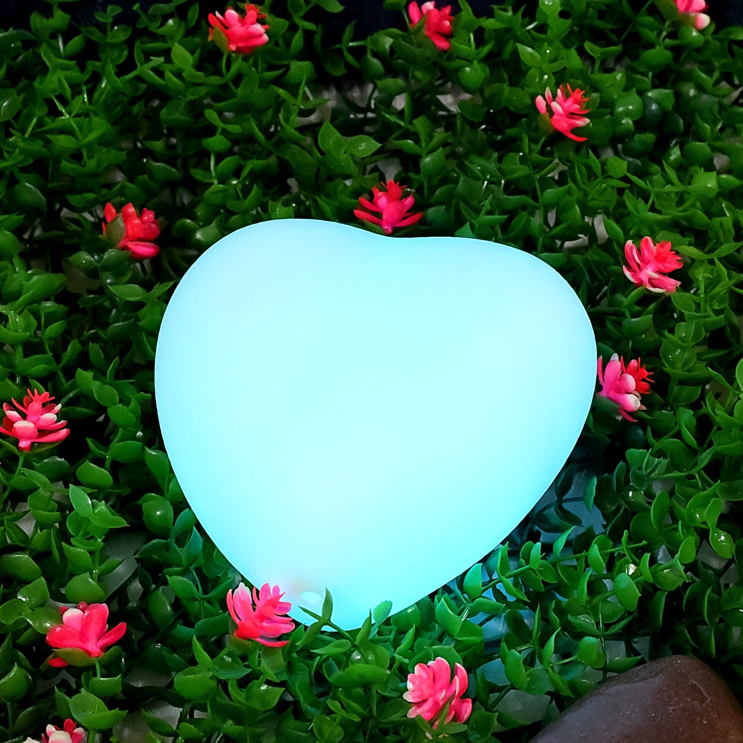 3D Heart Shape Moon Night Lamp with Plastic Stand (13 x12 Cm / 1 Pc) - Springkart 