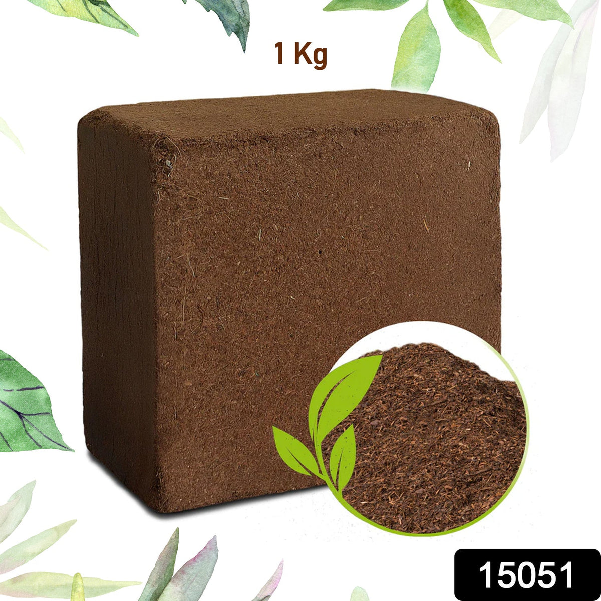 Cocopeat Block Organic Fertilizer and Soil Manure Potting Mixture for Home Gardening and Potted Plants (1 KG.) - Springkart 