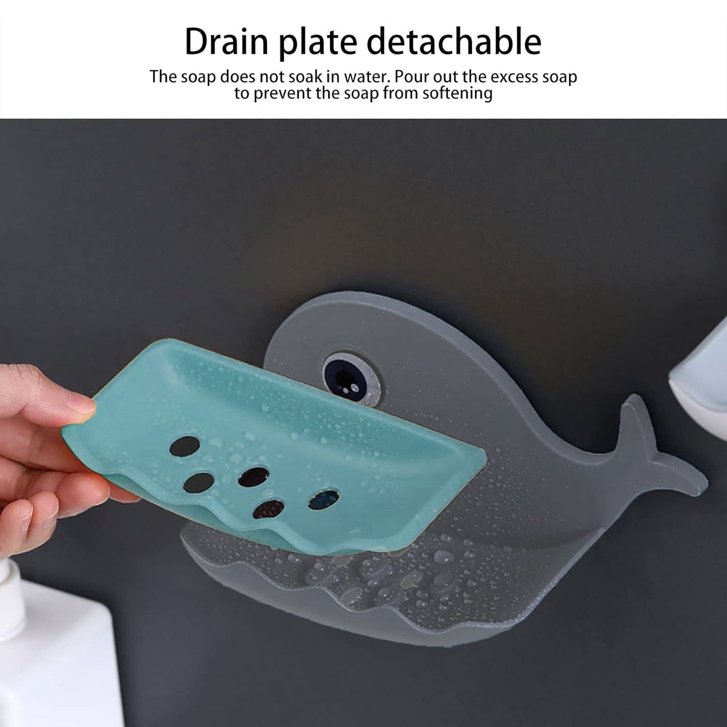 Fish Shape Double Layer Adhesive Waterproof Wall Mounted Soap Bar Holder Stand Rack for Bathroom Shower Wall Kitchen - Springkart 