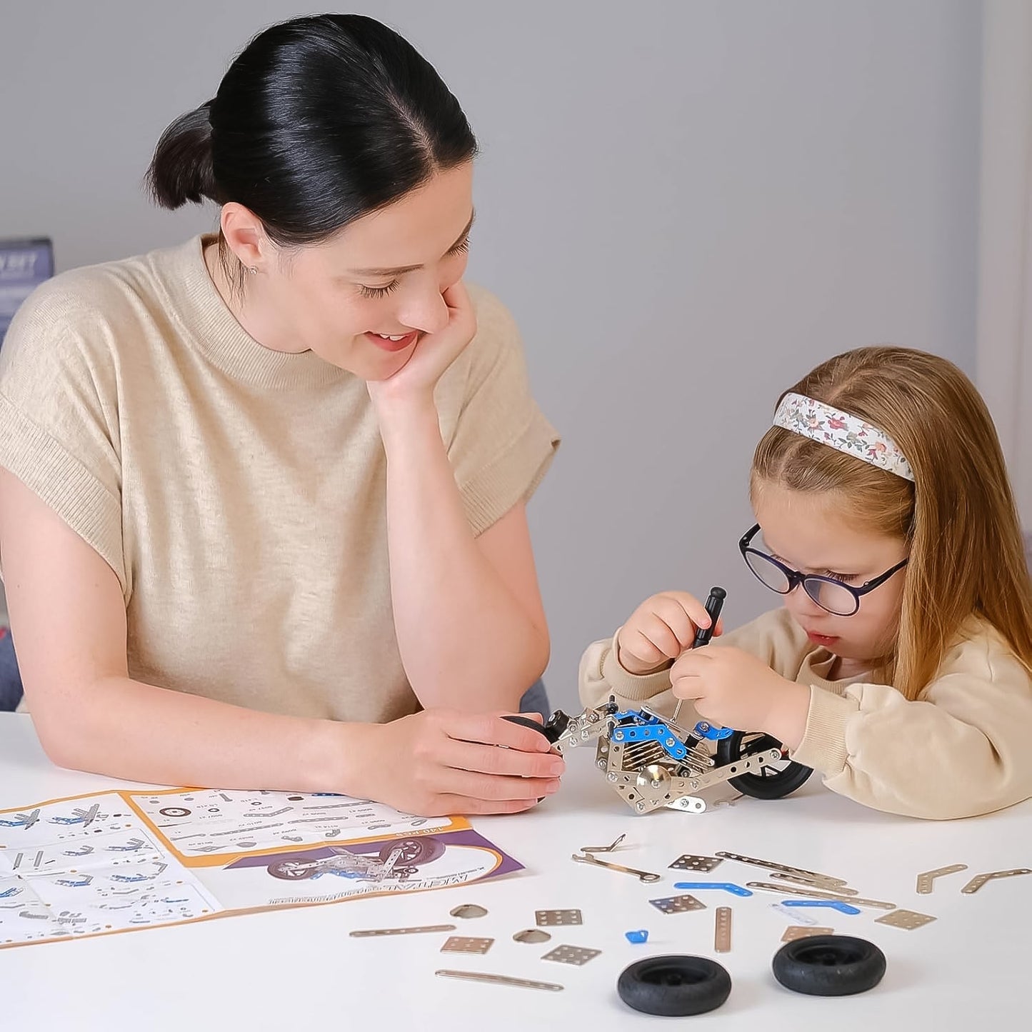 Metal Bike Creative Mechanical Construction Engineering Kit 140 Part of Bike Tool / 1 Set 】 - Springkart 