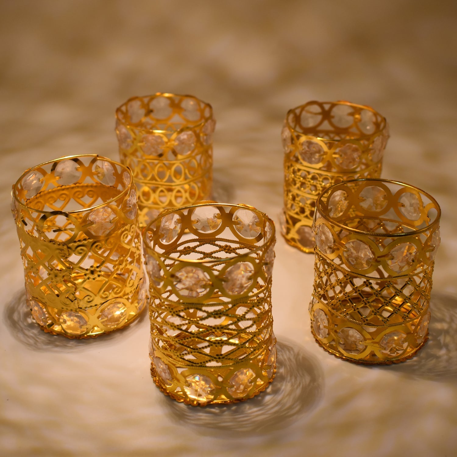 Large Dimond Layer Golden Jhoomer For Home Decoration - Springkart 