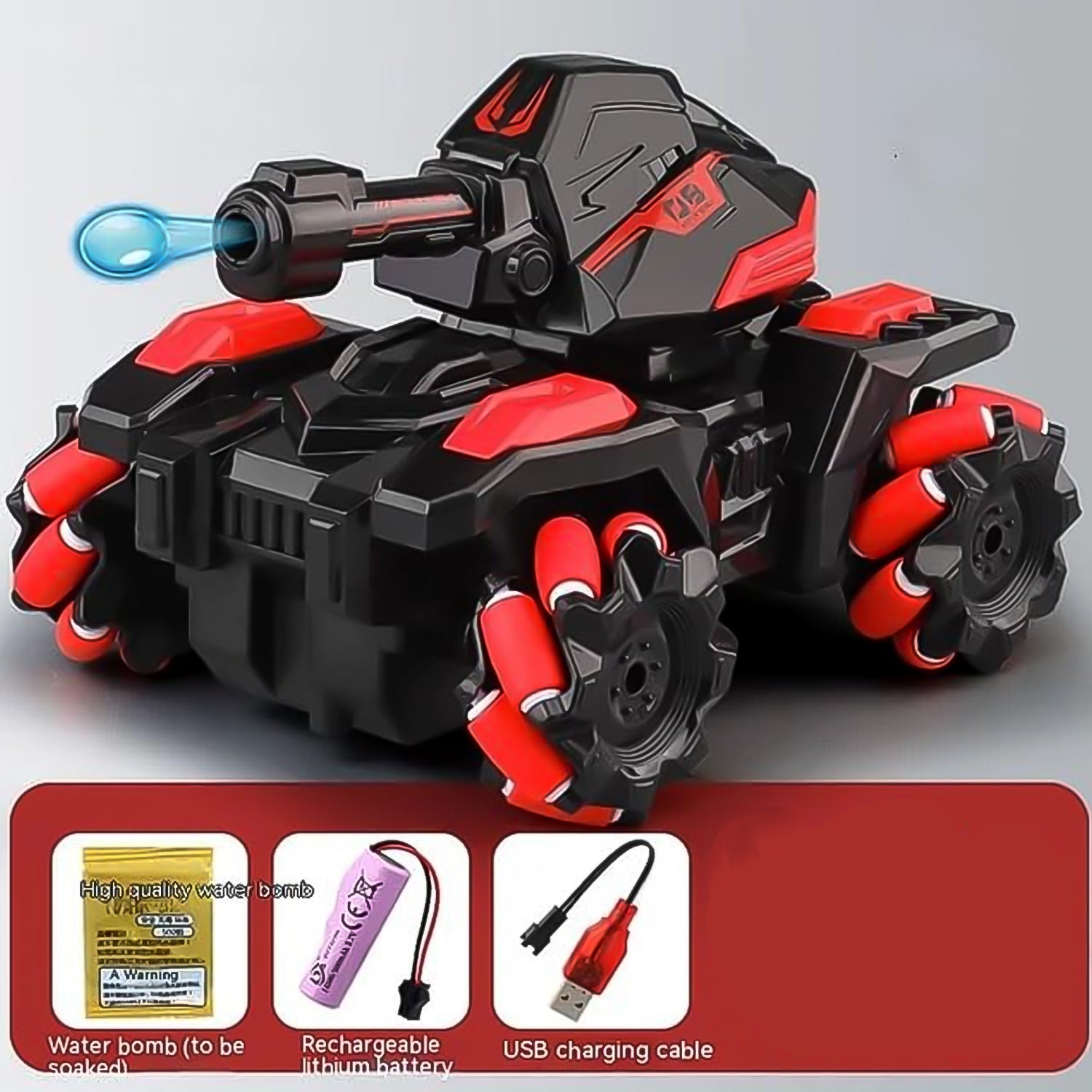 New Remote Control Vehicle 4wd Off Road Climbing Vehicle Water Bomb Armored Tank Battle Launcher Boys' Children's Toy Car (1 pc / With Remote) - Springkart 