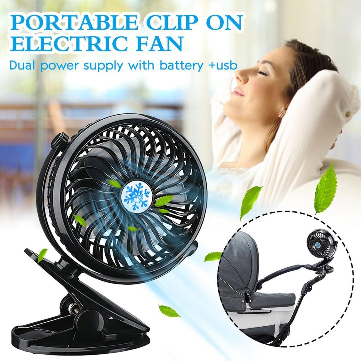 Mini USB Clip Fan widely used in summers for cool down rooms and body purposes.(Battery Not Include) - Springkart 
