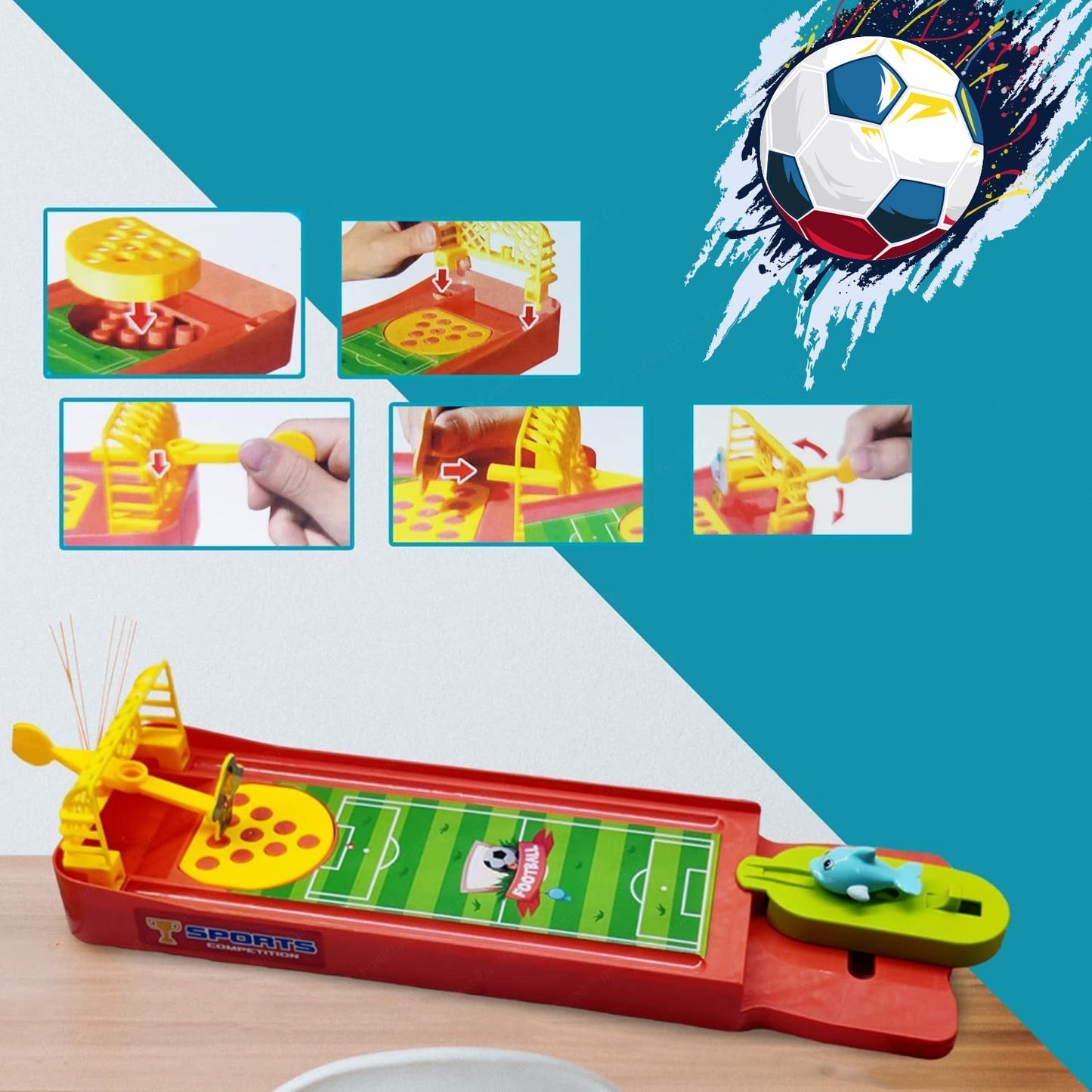 Mini Table Top Finger Football Game for Kids-Desktop Game for Kids & Adults, Fun Indoor Finger Bowling Game for Boys & Girls, Family Board Game - Springkart 