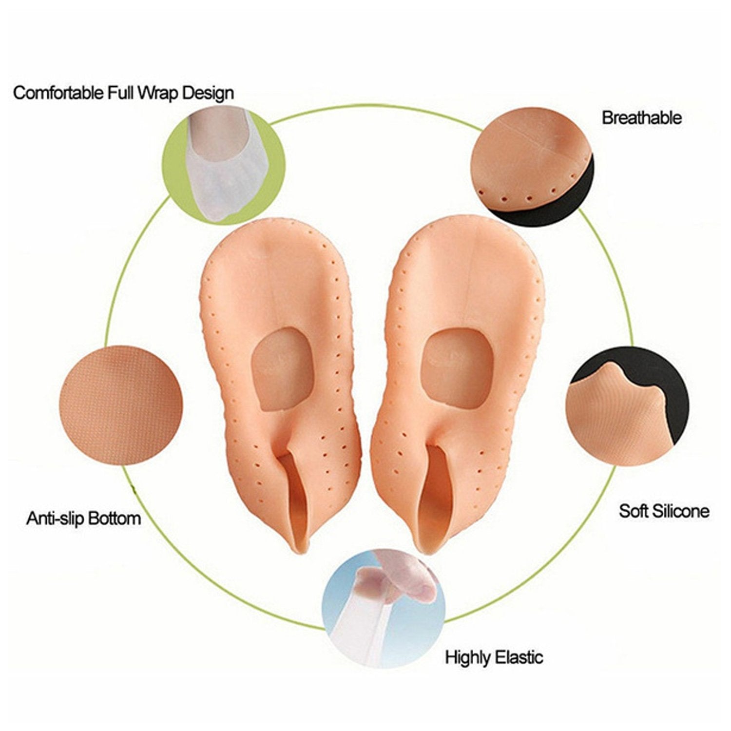 Anti Crack silicone Gel Foot Protector Moisturising Socks - Springkart 