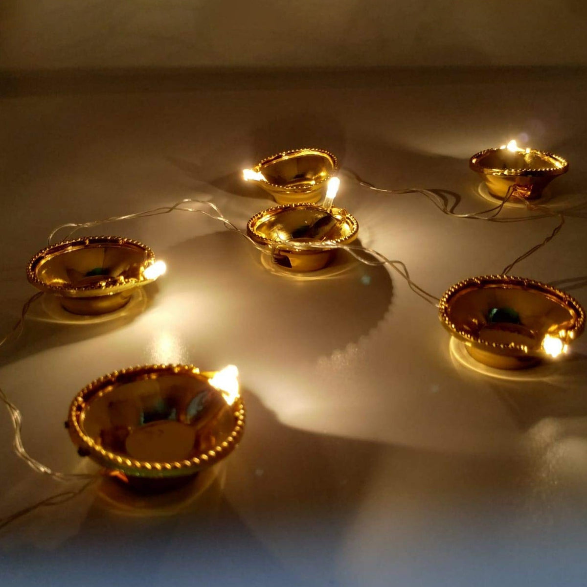 LED Diya Series Light, Fairy Lights for Diwali Decoration (16 Diya) - Springkart 