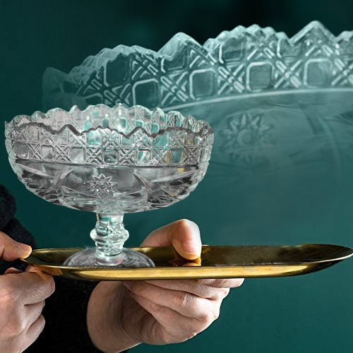 Crystal Touch Beautiful Decorative Designer Fruit Glass Bowl - Springkart 