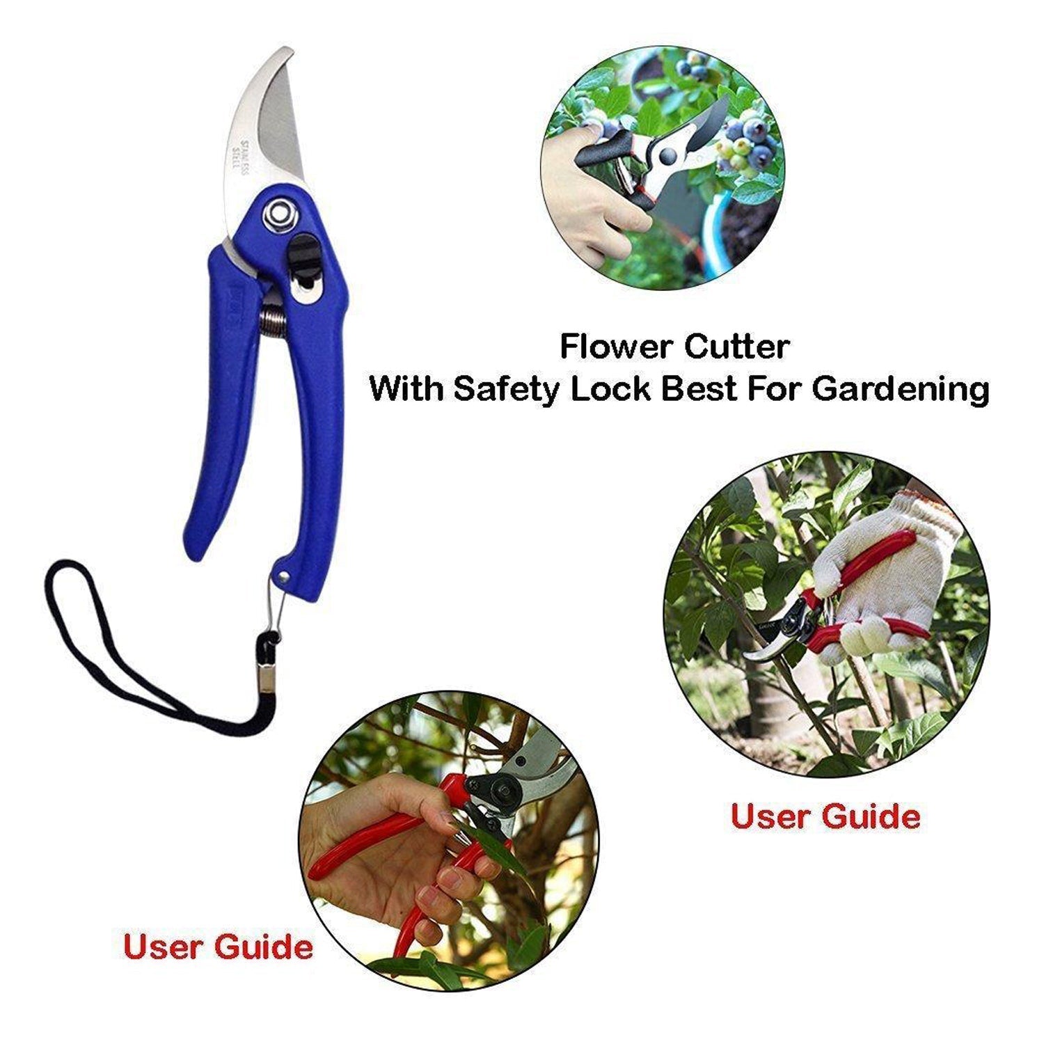 Garden Shears Pruners Scissor for Cutting Branches, Flowers, Leaves, Pruning Seeds - Springkart 