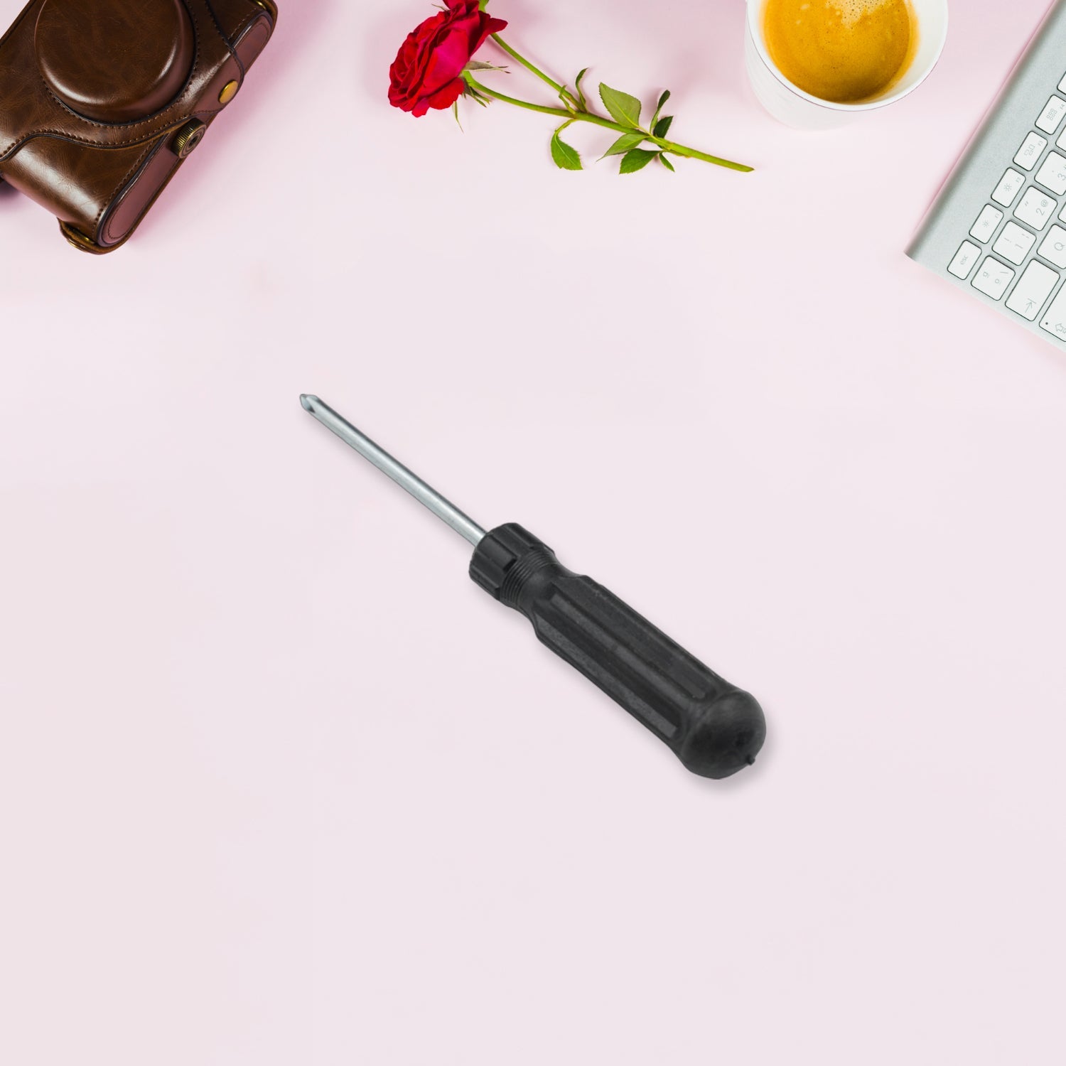 Small Pocket Size Slotted Cross Head Flat Magnetic Screwdriver, Small Slotted Screwdriver Flat Head with Black Handle for Small Appliances (1 Pc) - Springkart 
