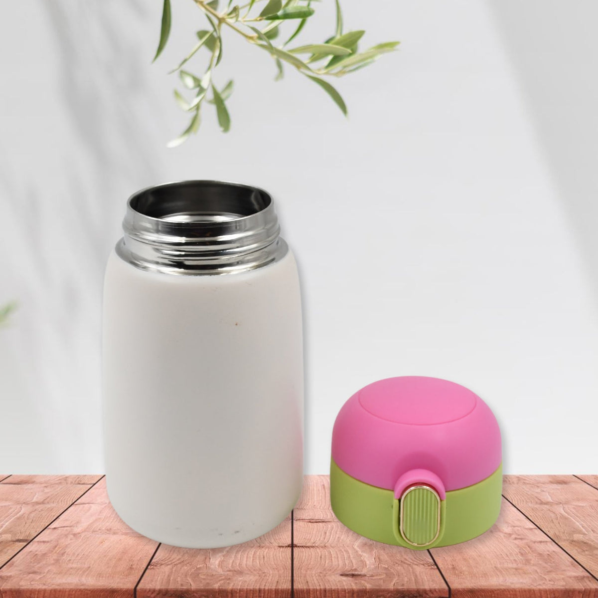 Double walled Stainless Steel Water Bottle & push button Open (350 ML Approx) - Springkart 