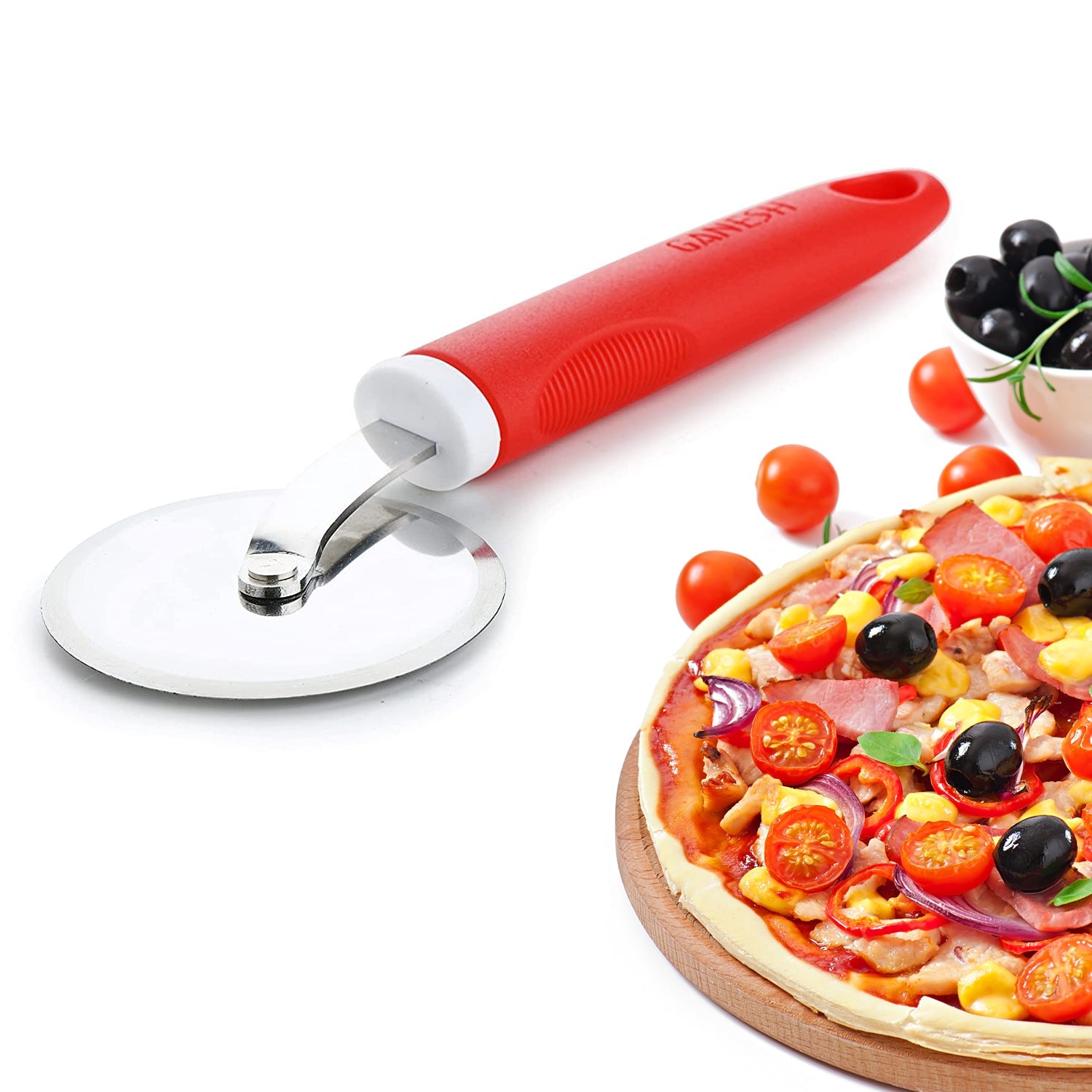 Ganesh GANESH PIZZA / PASTRY CUTTER Wheel Pizza Cutter (Stainless Steel) - Springkart 