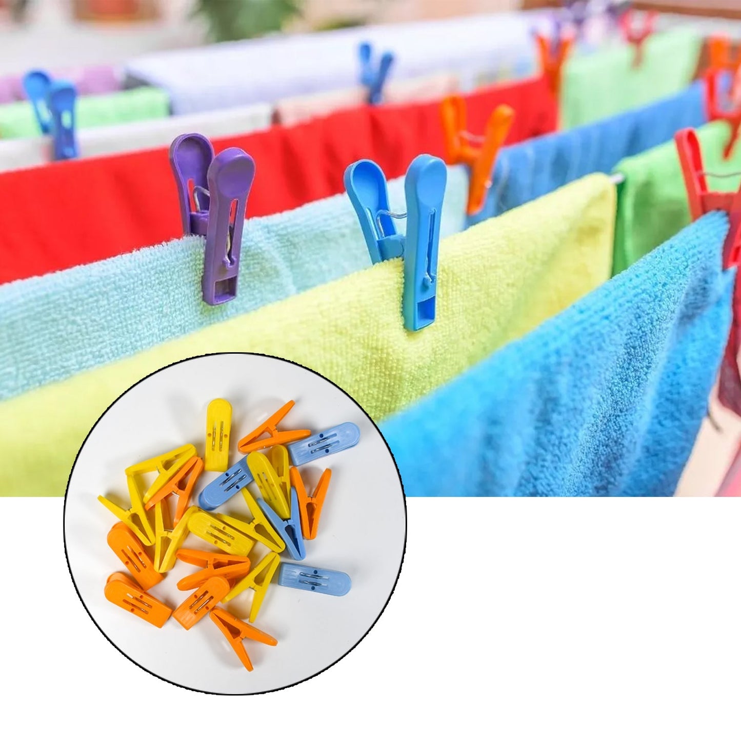 Heavy Duty Anti Rust Cloth Clip Quilt Drying Pins Multipurpose Clothes Pins For Indoor and Outdoor Use Strong and Durable Plastic Clips for Clothes Drying, Hanging And Organizing - Springkart 