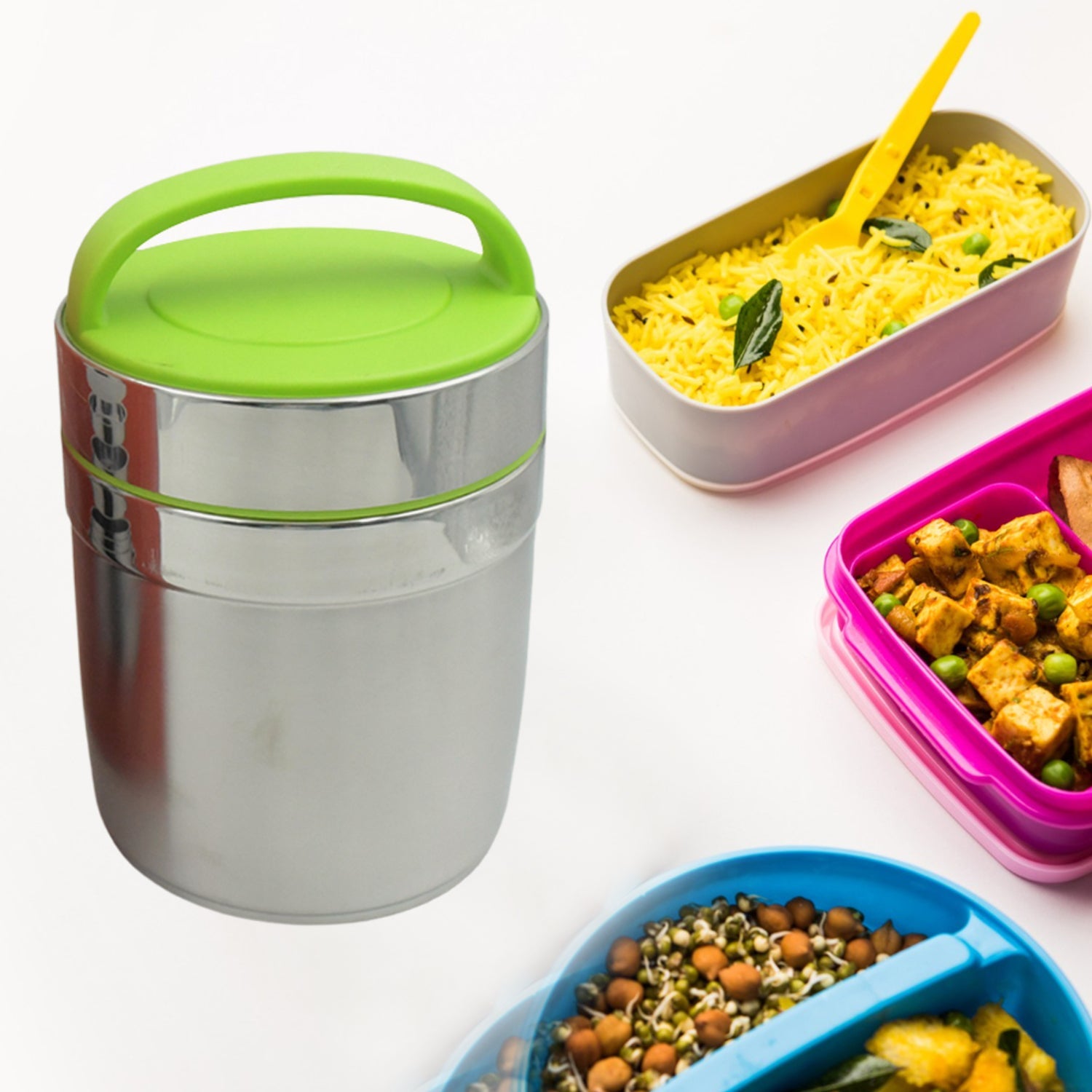 LEAK-PROOF THERMOS FLASK FOR HOT FOOD, WARM SOUP CUP, VACUUM INSULATED LUNCH BOX, FOOD BOX FOR THERMAL CONTAINER FOR FOOD STAINLESS STEEL (1.8 L) - Springkart 