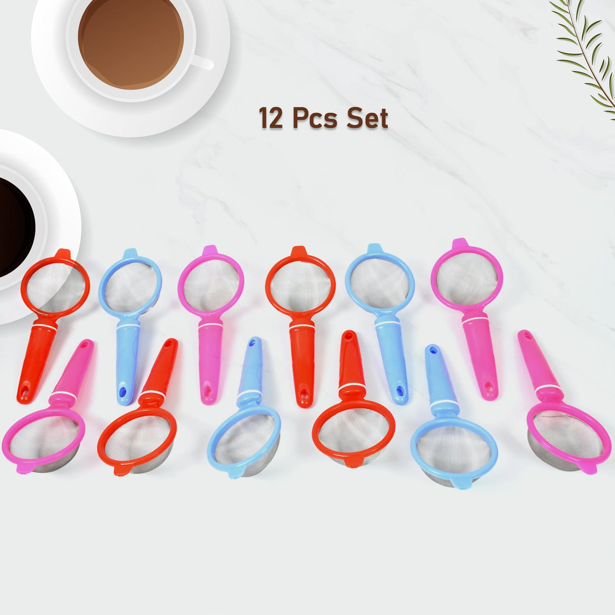 Plastic Multipurpose Tea and Coffee Strainer (Pack of 12 Pcs) - Springkart 