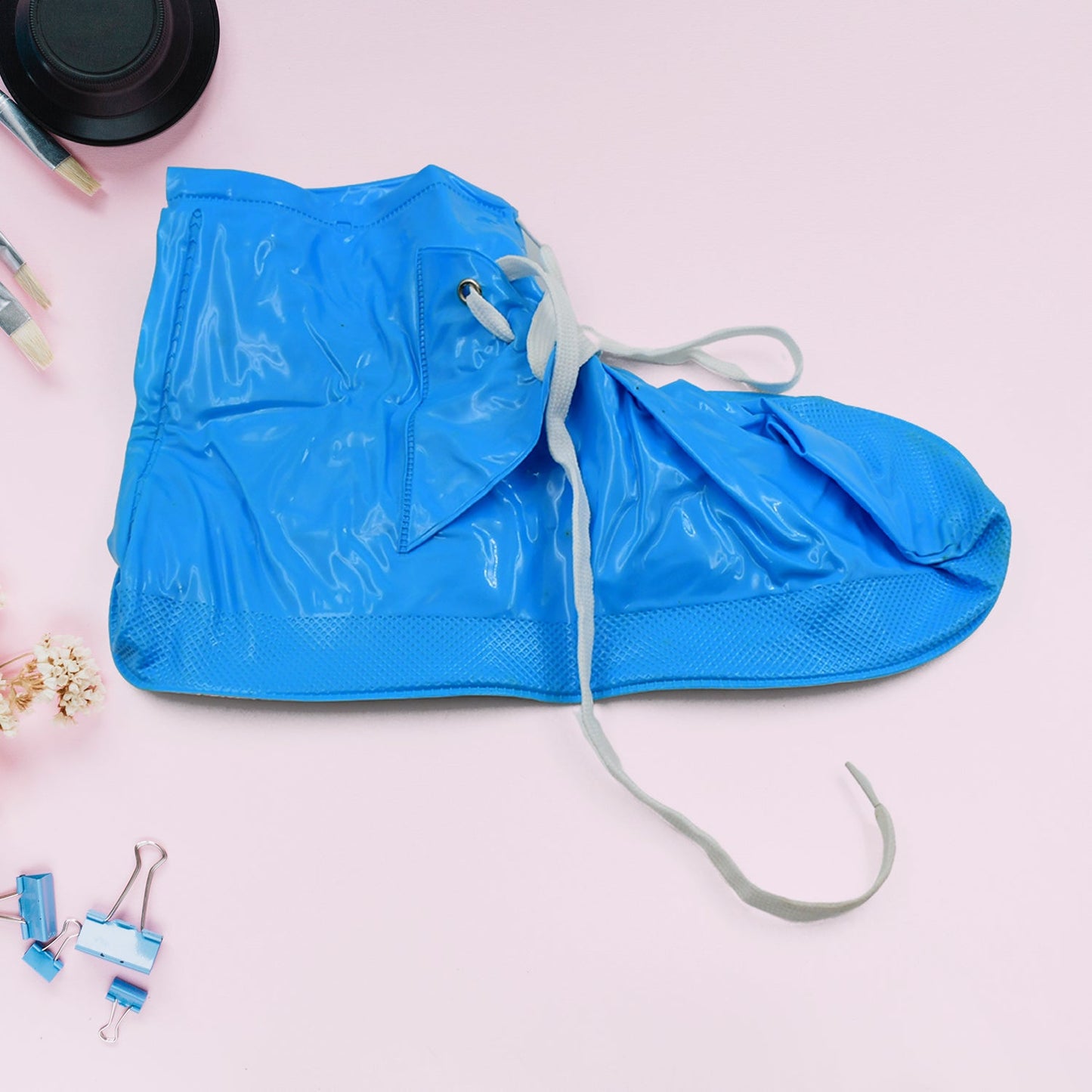 Plastic Shoes Cover Reusable Anti-Slip Boots Zippered Overshoes Covers & Shoe laces Waterproof Snow Rain Boots for Kids / Adult Shoes, for Rainy Season (1 Pair) - Springkart 