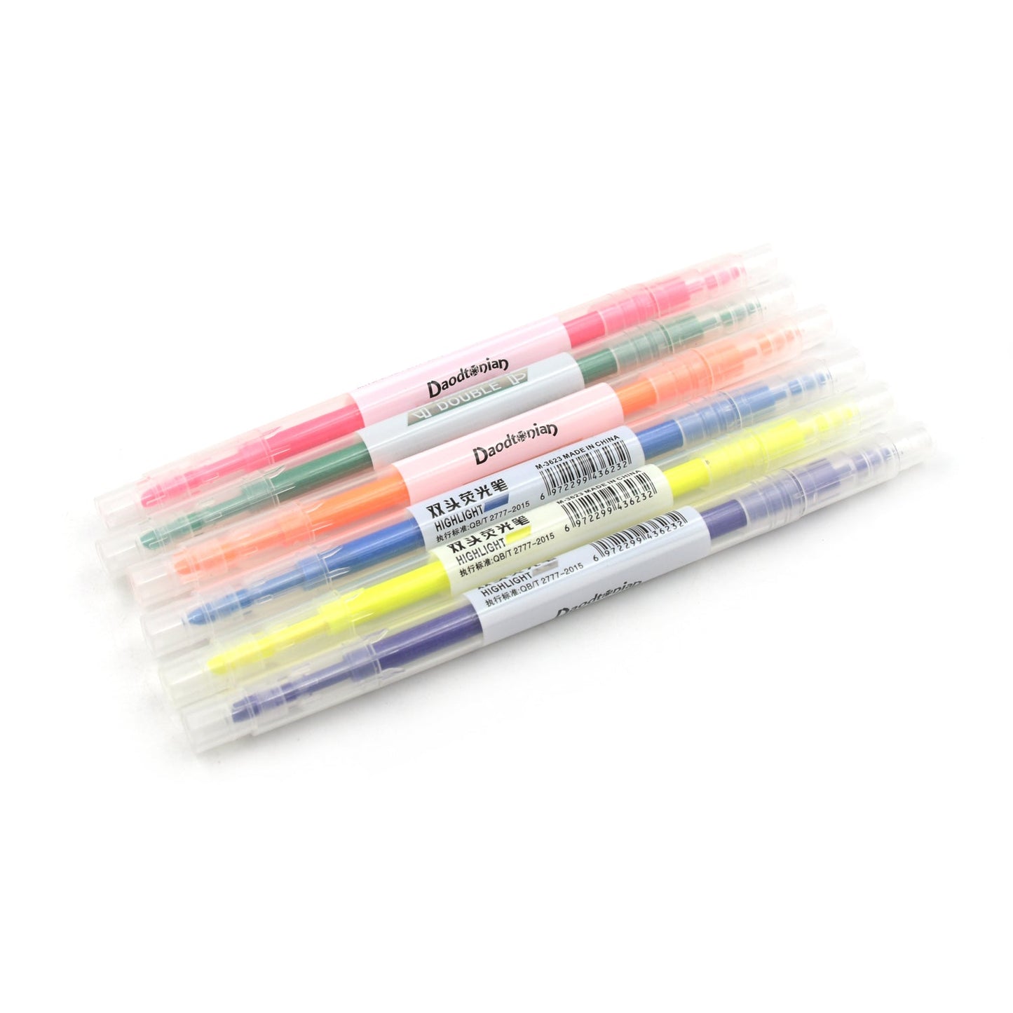 Dual-Headed Highlighter 6 Colors Double head Highlighter Pen, Perfect for Bible Study, Classroom and office for Children and Students (6 Pc Set) - Springkart 