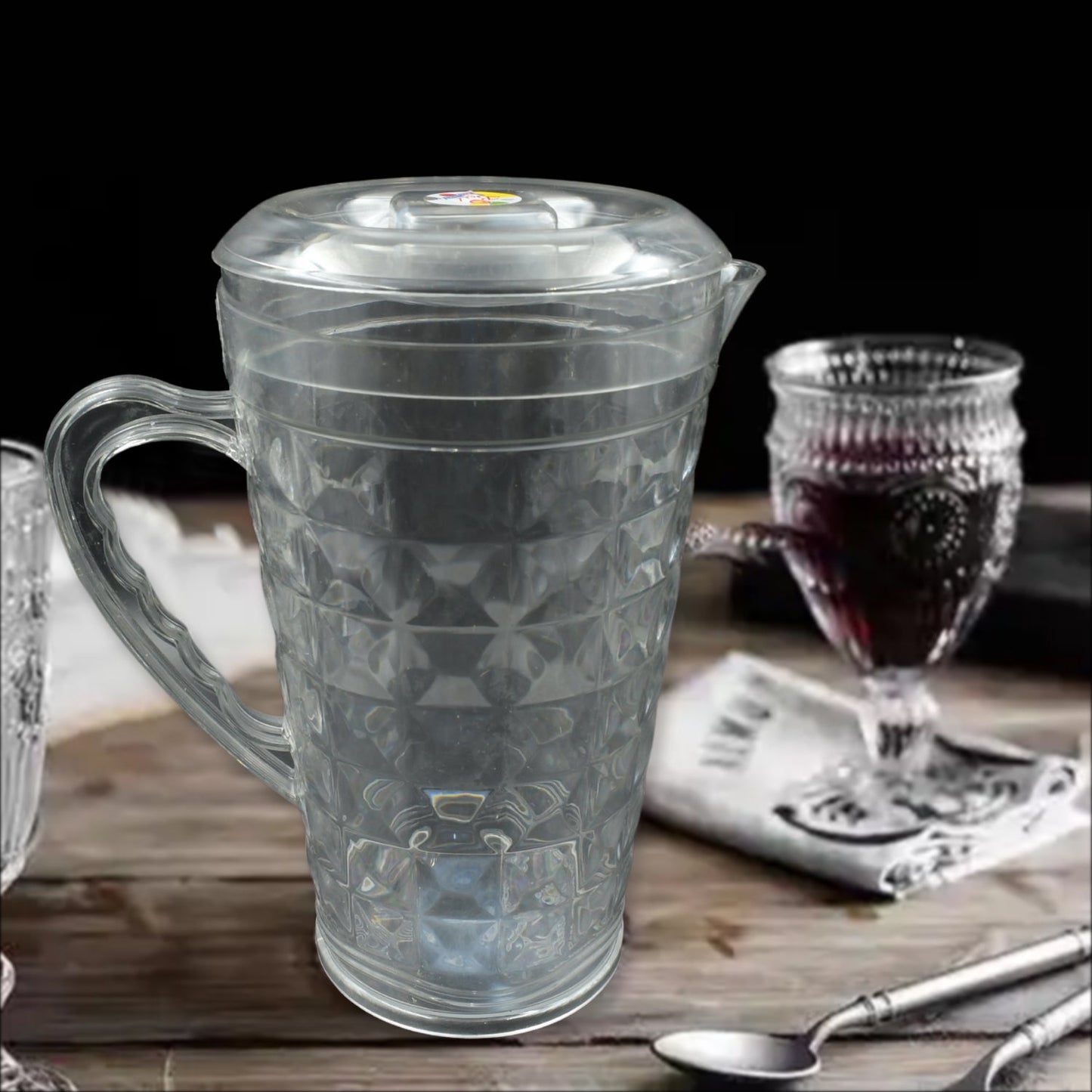 Mocktail Pet Jug Plastic Jug With lid, Drinking Beverage Jag, Transparent Tableware Reusable BPA Free, Plastic Water jug for Home use, Perfect for Home, Restaurants - Springkart 