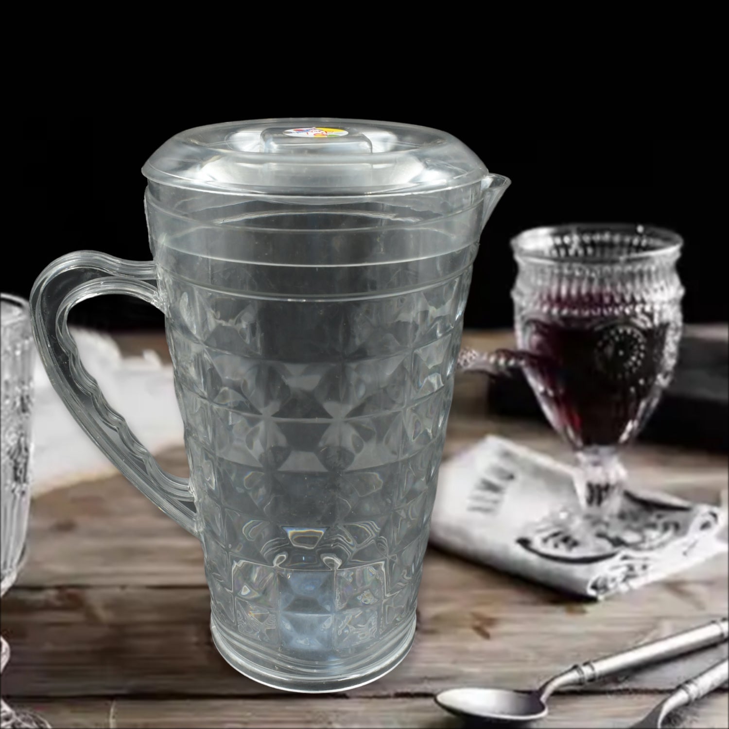 Mocktail Pet Jug Plastic Jug With lid, Drinking Beverage Jag, Transparent Tableware Reusable BPA Free, Plastic Water jug for Home use, Perfect for Home, Restaurants - Springkart 