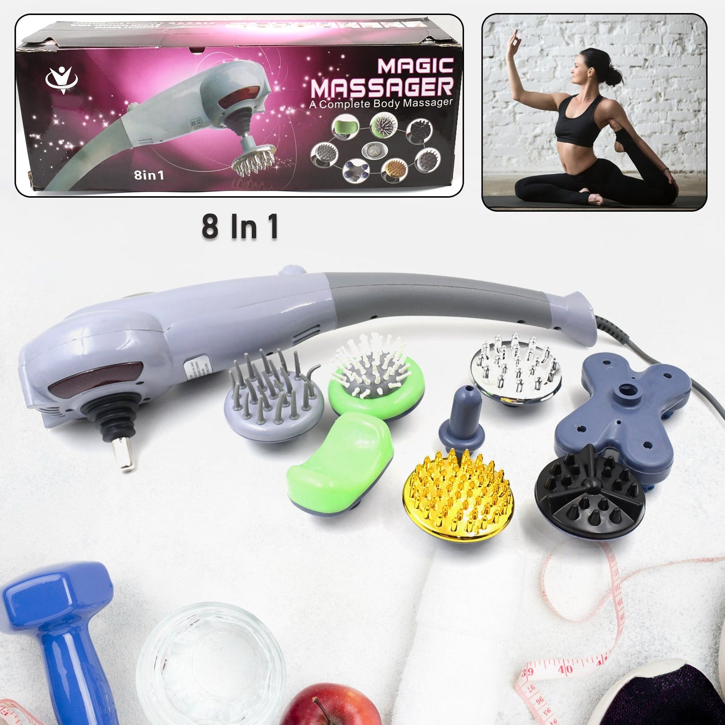 Electric 8 In 1 Full Body Massager, Magic Massager (1 Set) - Springkart 