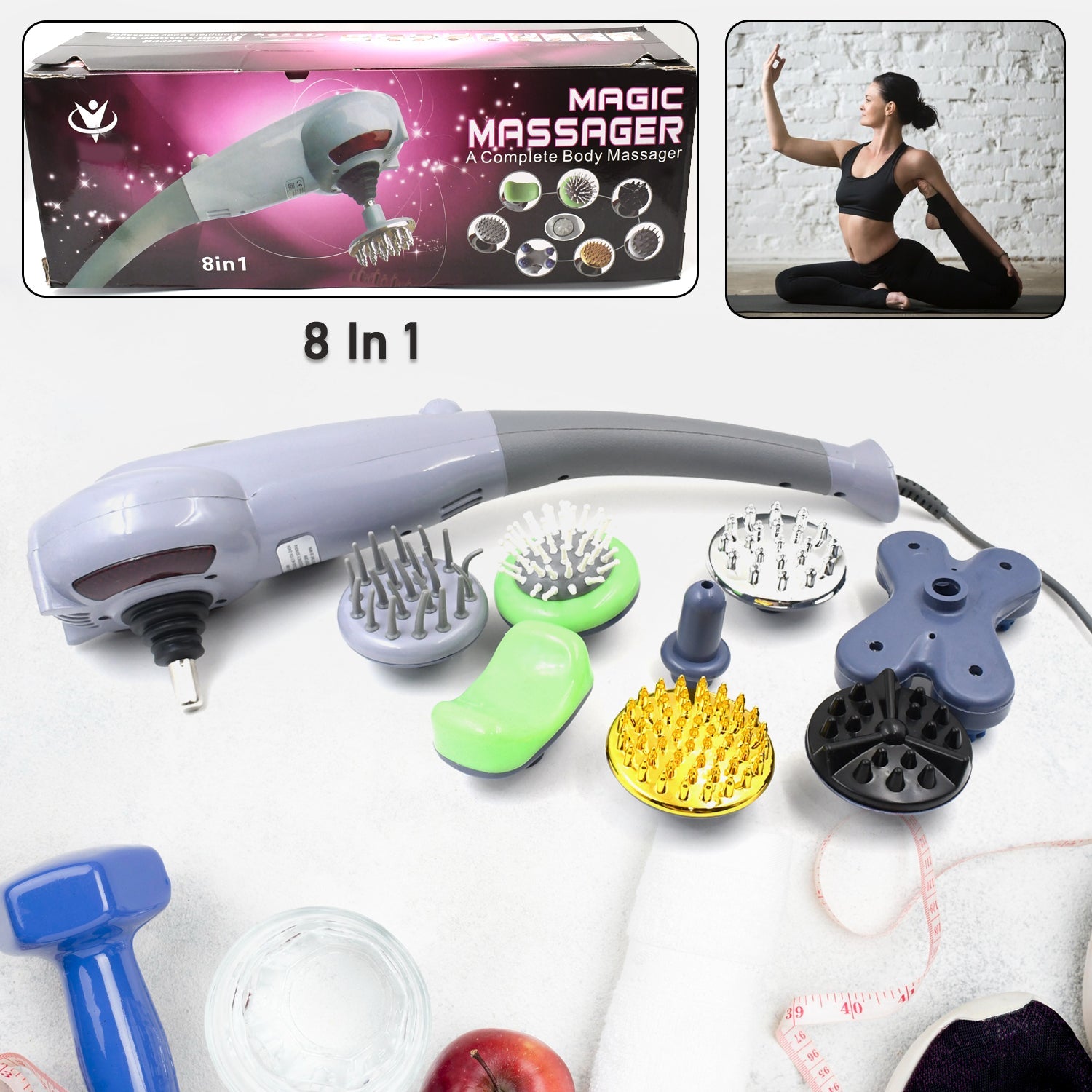 Electric 8 In 1 Full Body Massager, Magic Massager (1 Set) - Springkart 