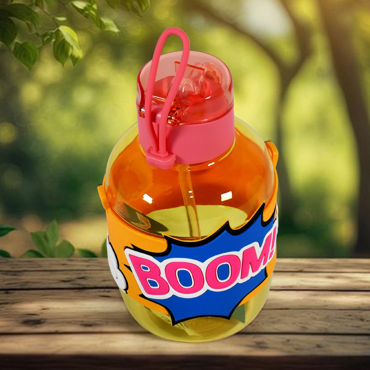 Cute Plastic Water Bottle with adjustable shoulder strap, Straw and Rubber Grip potable drinking cup Water Bottle For Kids | Water Bottle | Return Gift For Kids, Adults | School Water Bottle (1 Pc / 750 ML) - Springkart 