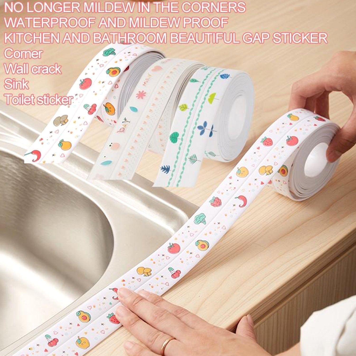 Kitchen Sink Platform Sticker Bathroom Corner Tape (2Meter Size) - Springkart 
