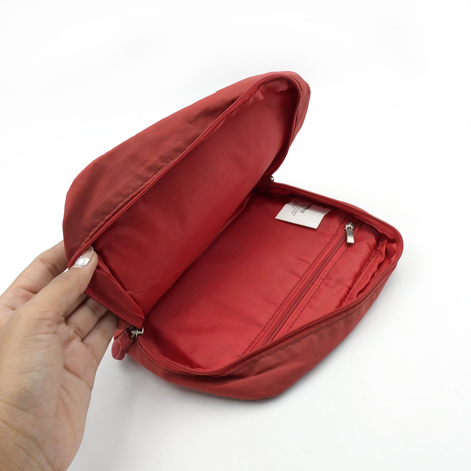 Foldable cosmetic bag with multiple compartments