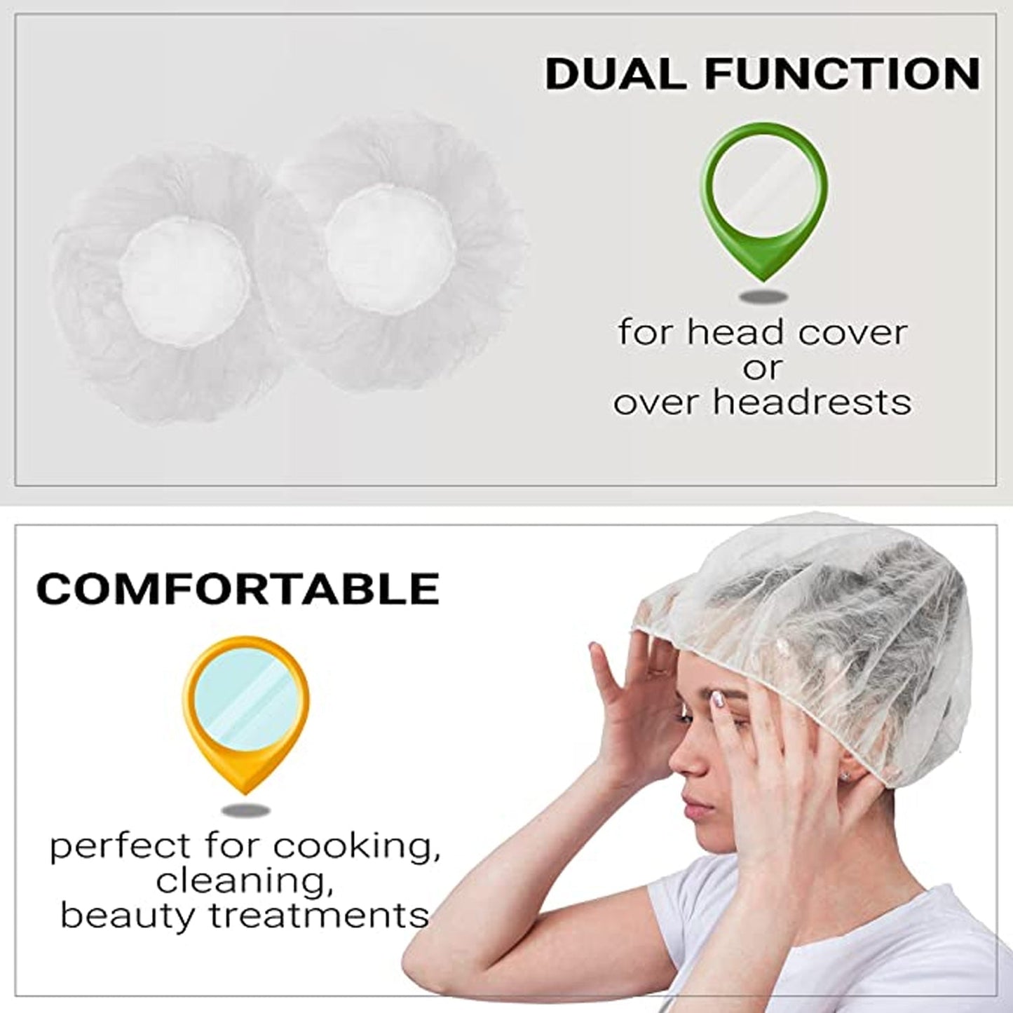 Disposable Shower Caps (300 Pc): Thick, Waterproof, Individually Wrapped - Hotel, Spa, Travel - Springkart 