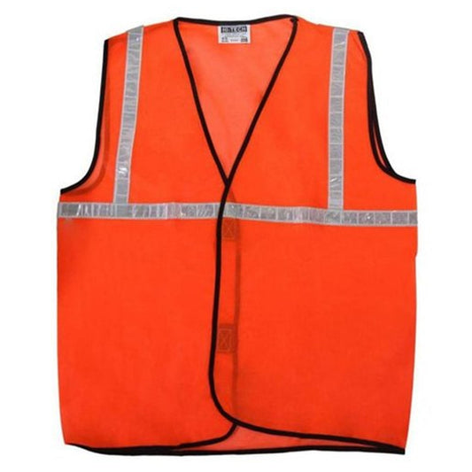 Orange safety jacket for construction site visibility