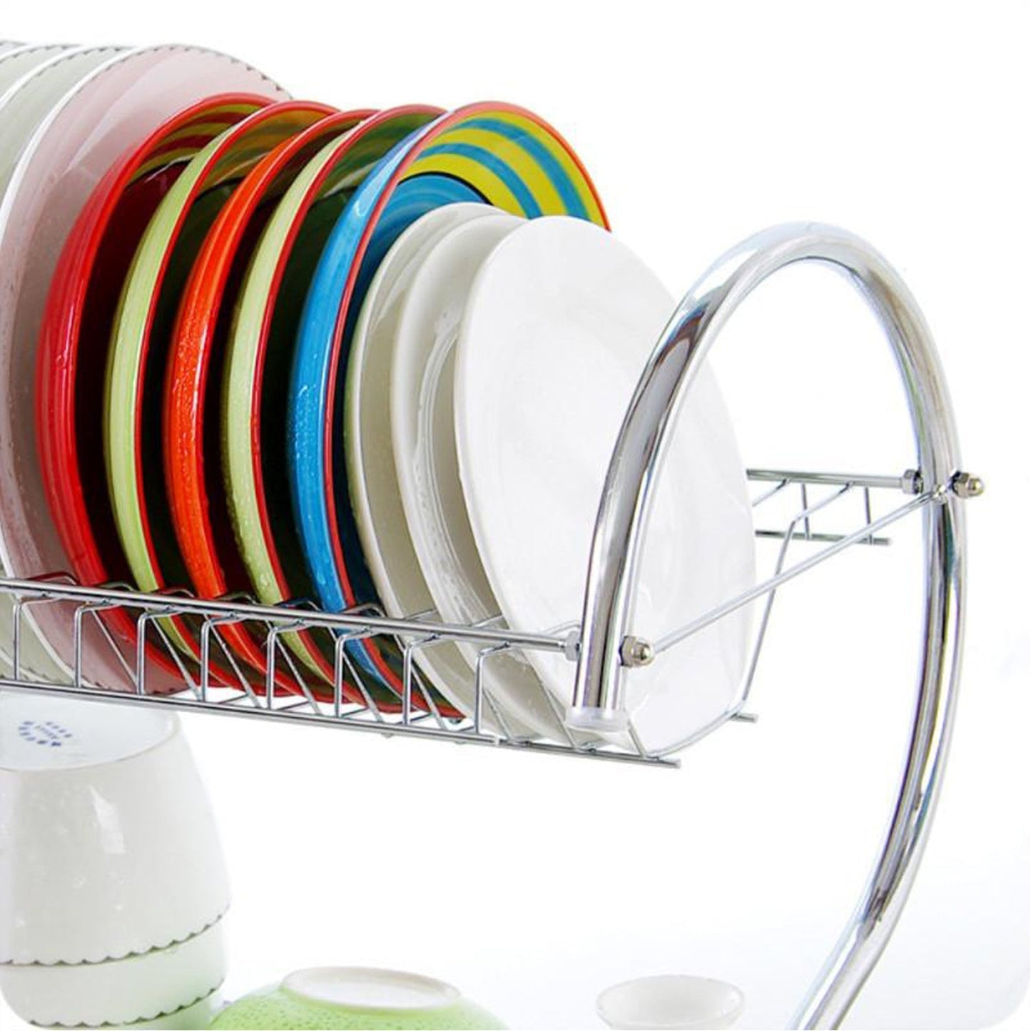 Stainless Steel 2 Layer Kitchen Dish Rack / Plate Cutlery Stand - Springkart 