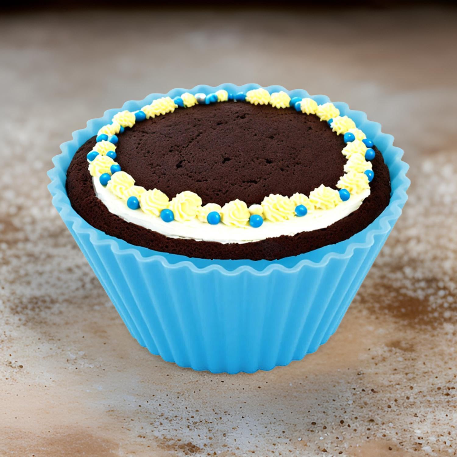 Cup Cake Silicone Molds for Cupcakes / Muffins / Jelly (2 Pc Set) - Springkart 