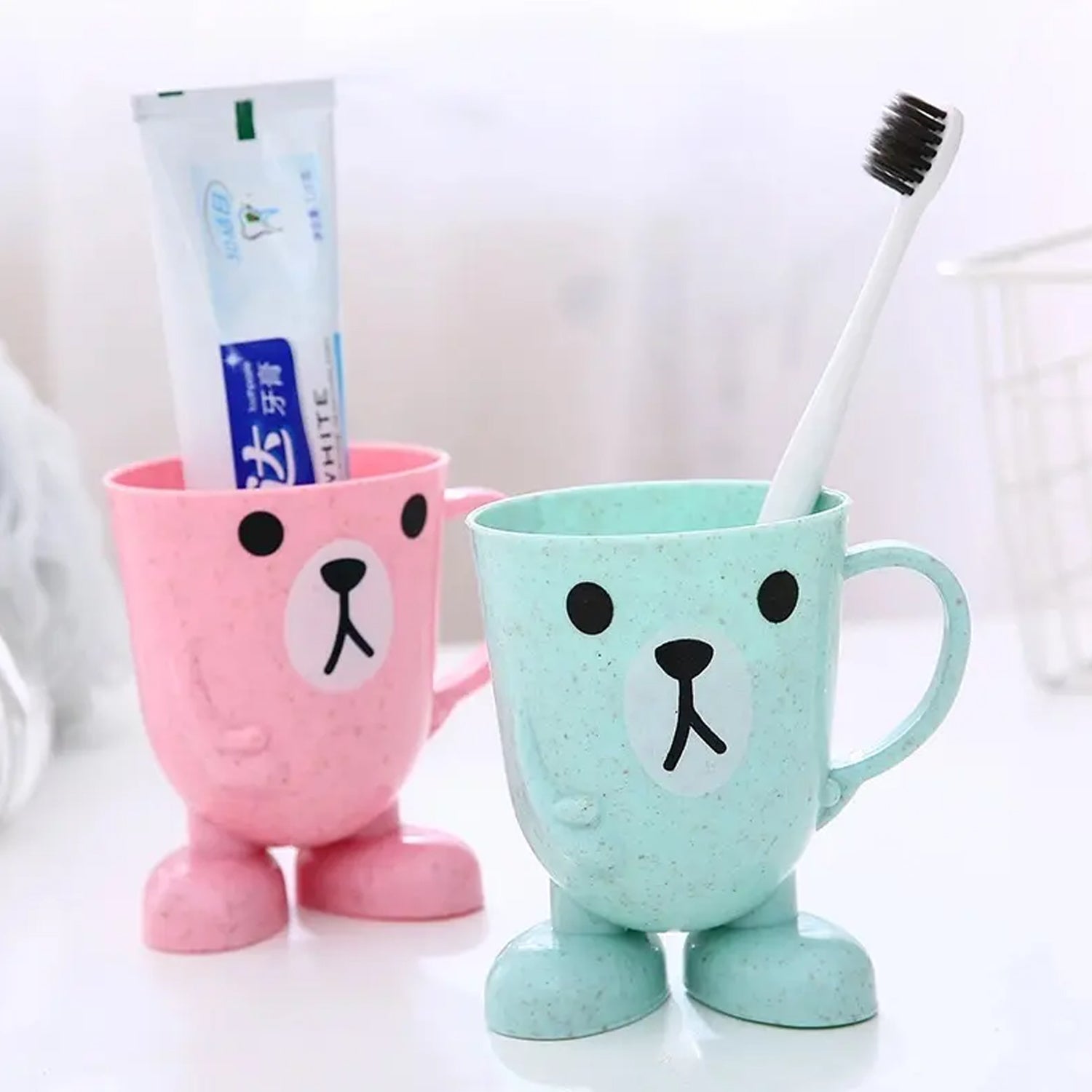 Children's Toothbrush Holder & Brushing Cup with Handle for Mouthwash & Milk - Springkart 