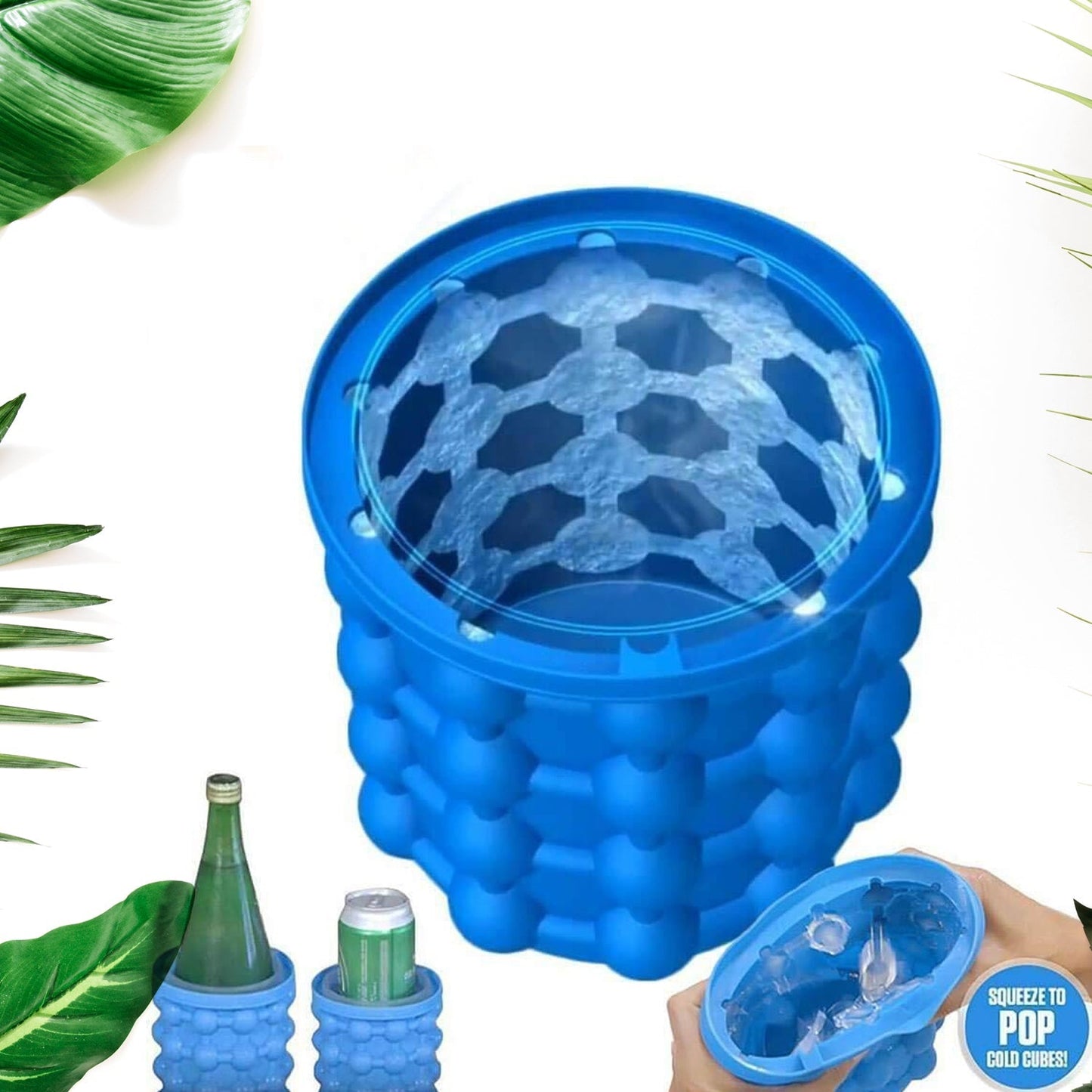 Magic Silicone Ice Cube Maker Space Saving Kitchen Ice Bucket. - Springkart 