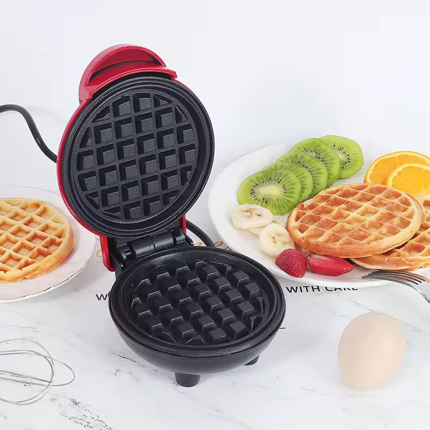 Mini Waffle Maker Machine Waffle Iron Home Appliances Kitchen Gift Easy To Clean, On-Stick Surfaces, Perfect Breakfast, Dessert, Sandwich, Cakes, Other Snacks Machine - Springkart 
