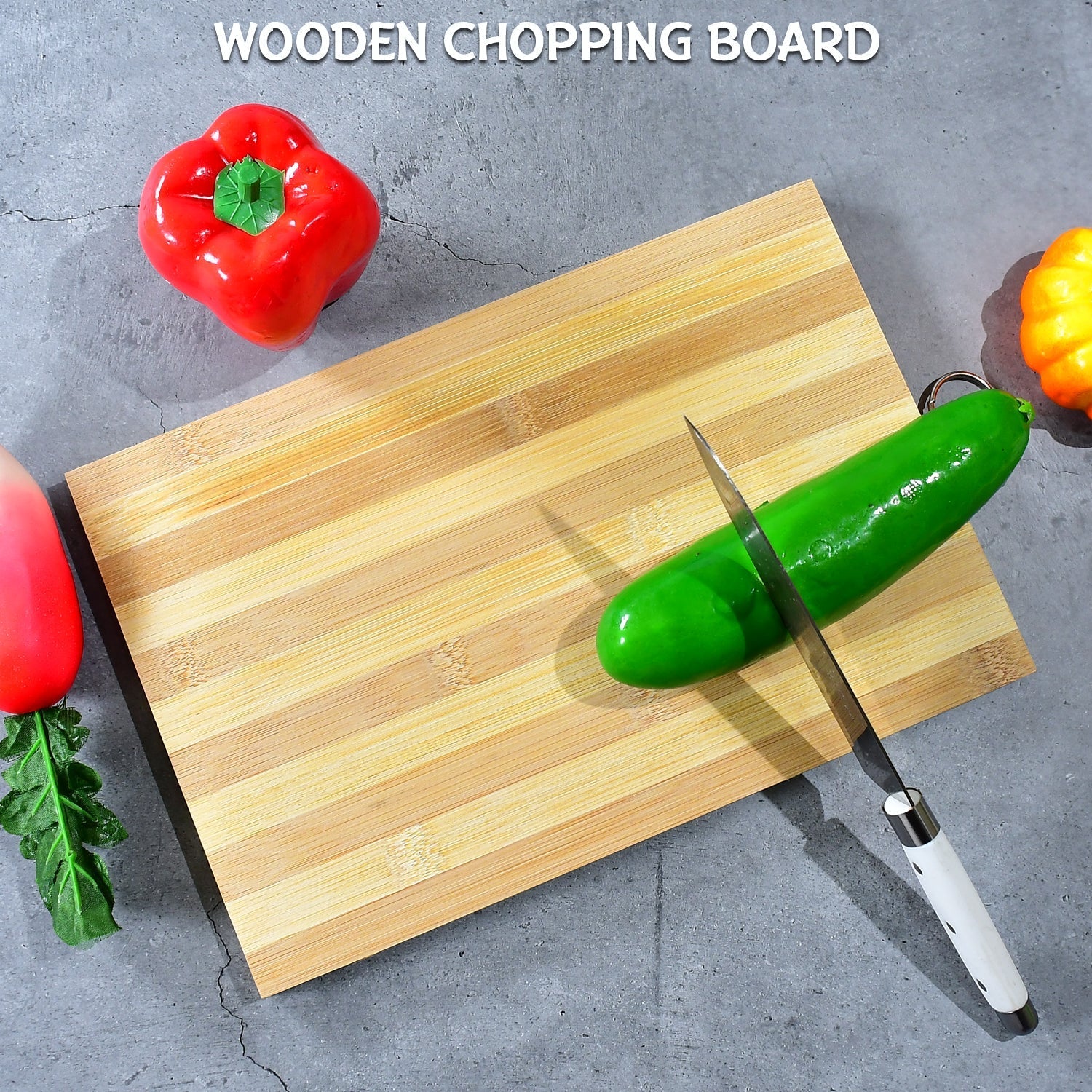 Natural Wood Chopping Cutting Board for Kitchen Vegetables, Fruits & Cheese, BPA Free. - Springkart 