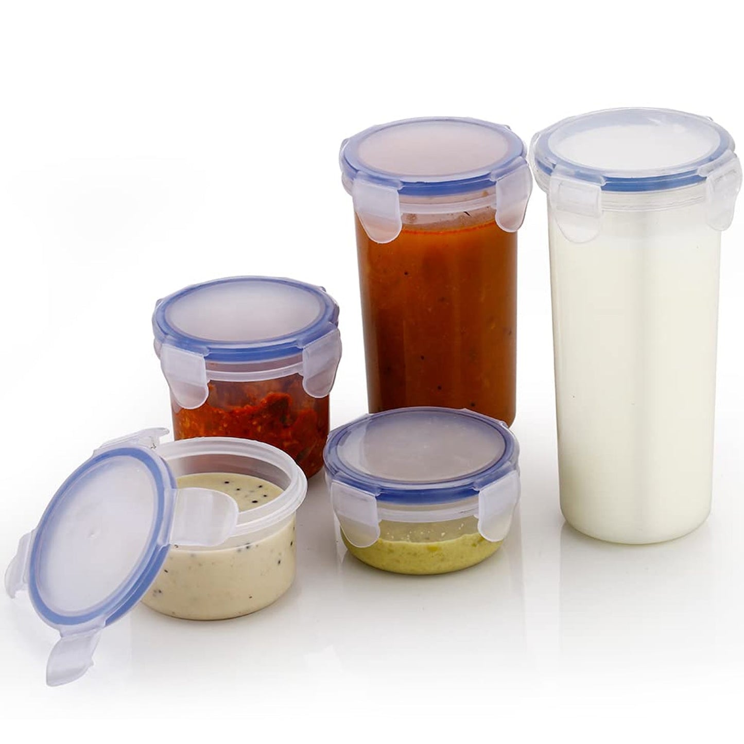 Plastic Liquid Round Airtight Food Storage Container with Leak Proof Locking Lid - Springkart 