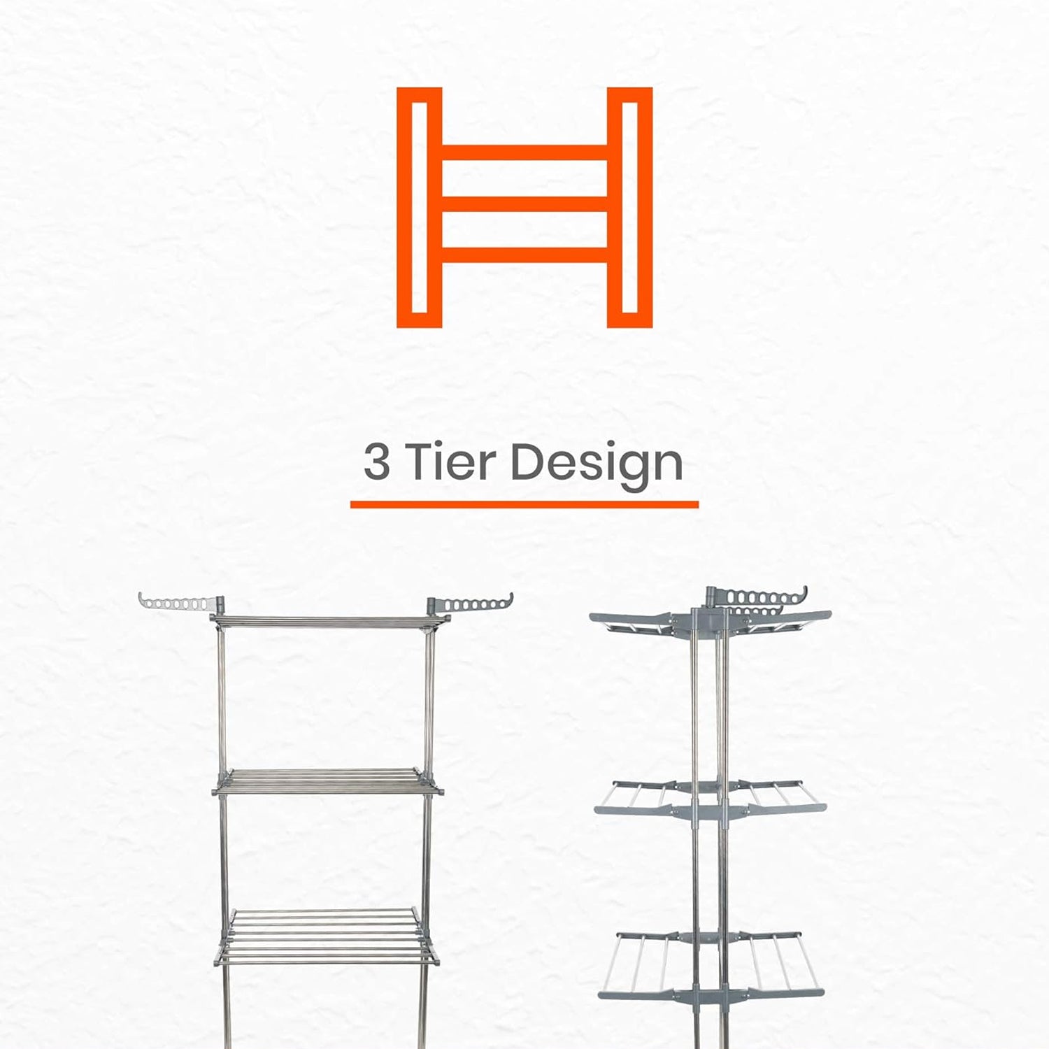 Premium Heavy Duty Stainless Steel 3 Layer Foldable Cloth Drying Stand (1 Set / With Color Box) - Springkart 