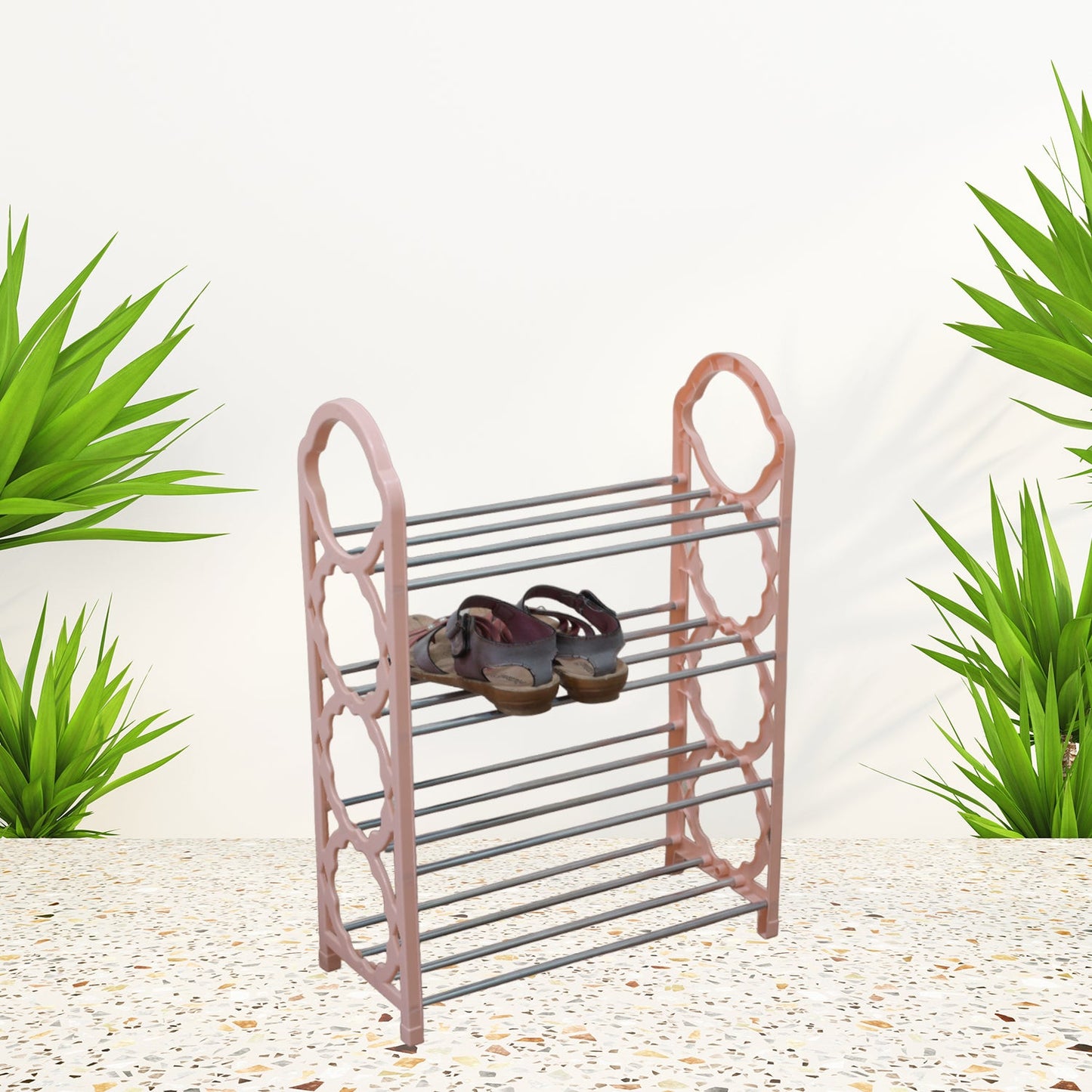 Shoes Storage Shelf, 4 Layer Space‑saving Shoes Show Rack Folding Shoe Rack, Standing Shoe Rack DIY Shoes Storage Shelf Home Organizer for Bedroom, Hallway and Closet Shoe Storage - Springkart 