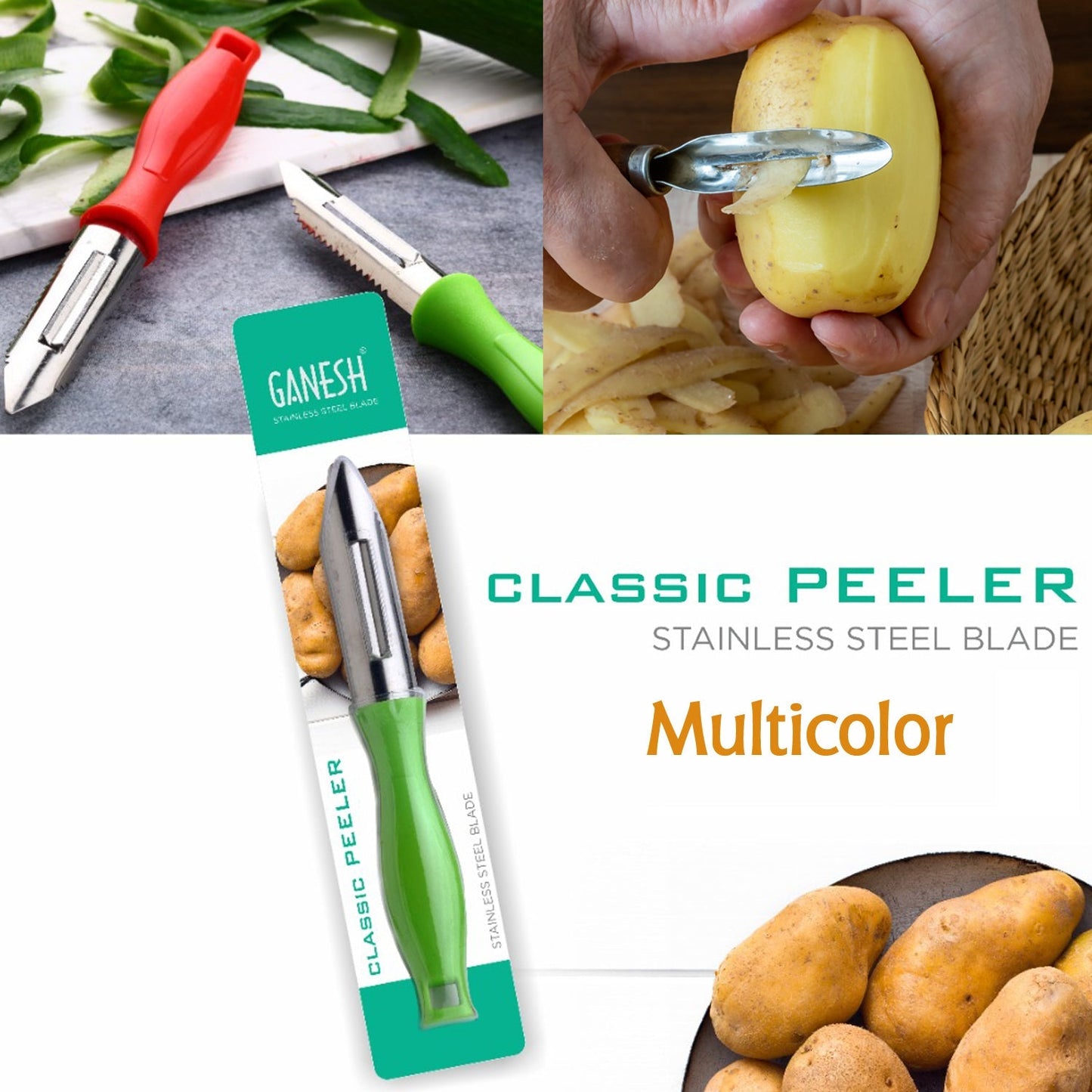 Ganesh Stainless Steel Classic Peeler - Springkart 