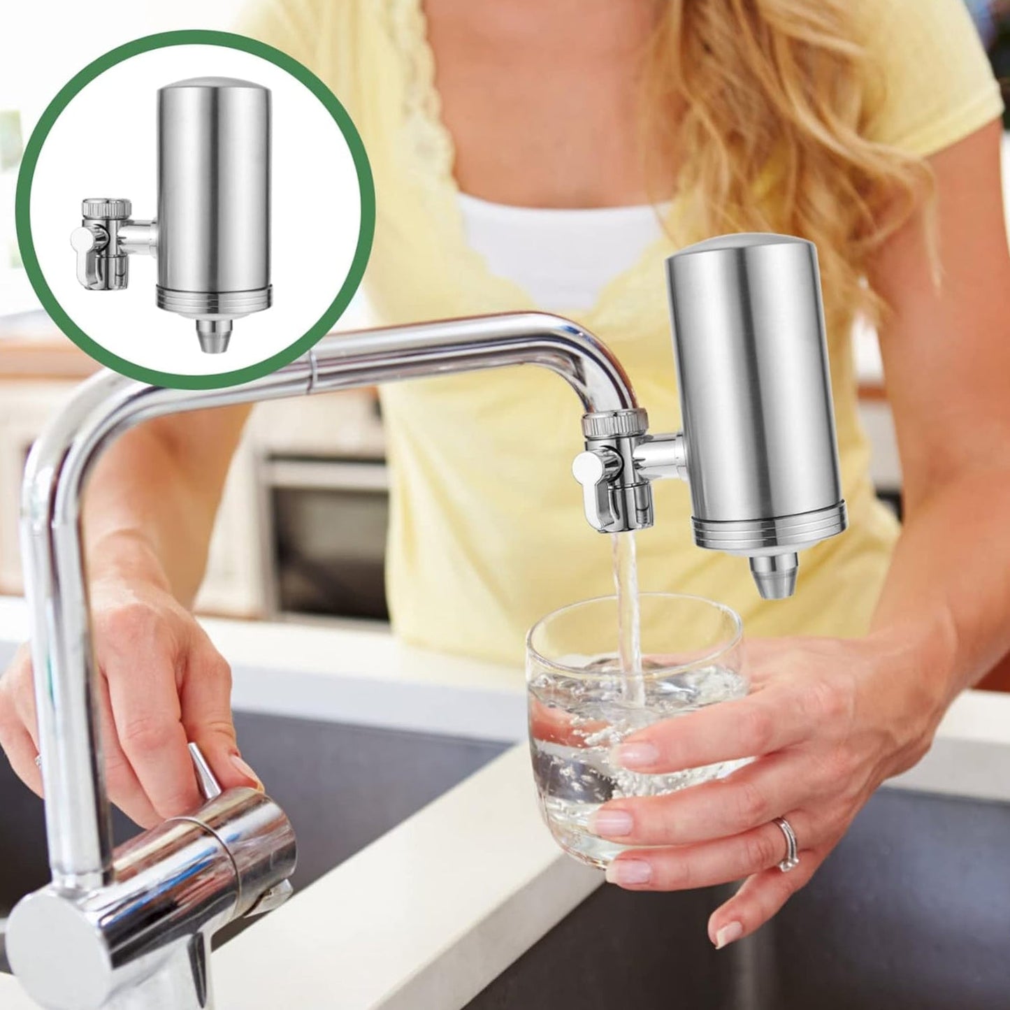 304 Stainless Steel Faucet Mount Water Filter, Water Purifier (1 Set) - Springkart 