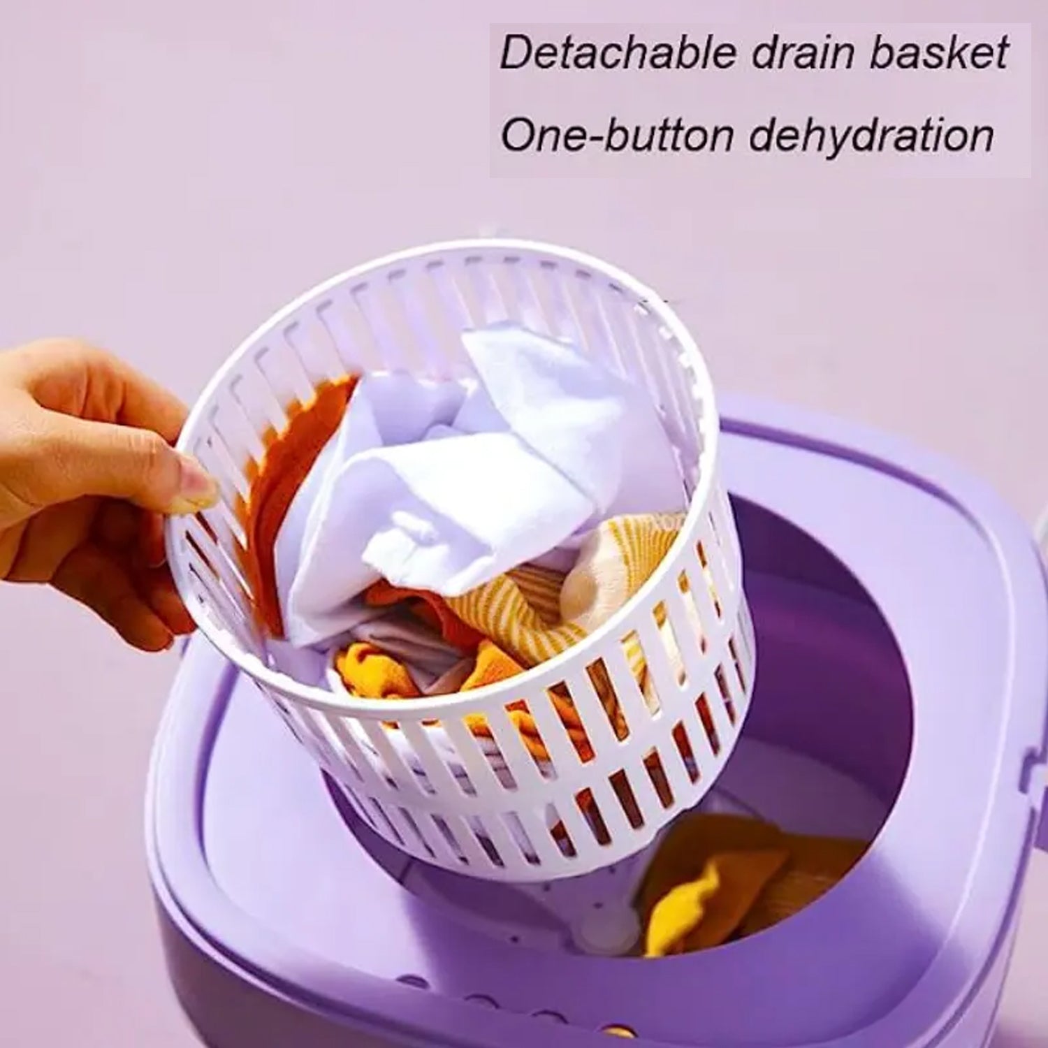 Mini Washing Machine Foldable Mini Washer with Drain Basket Portable Washing Machine Foldable for Laundry Travel Camping RV Baby Clothes - Springkart 