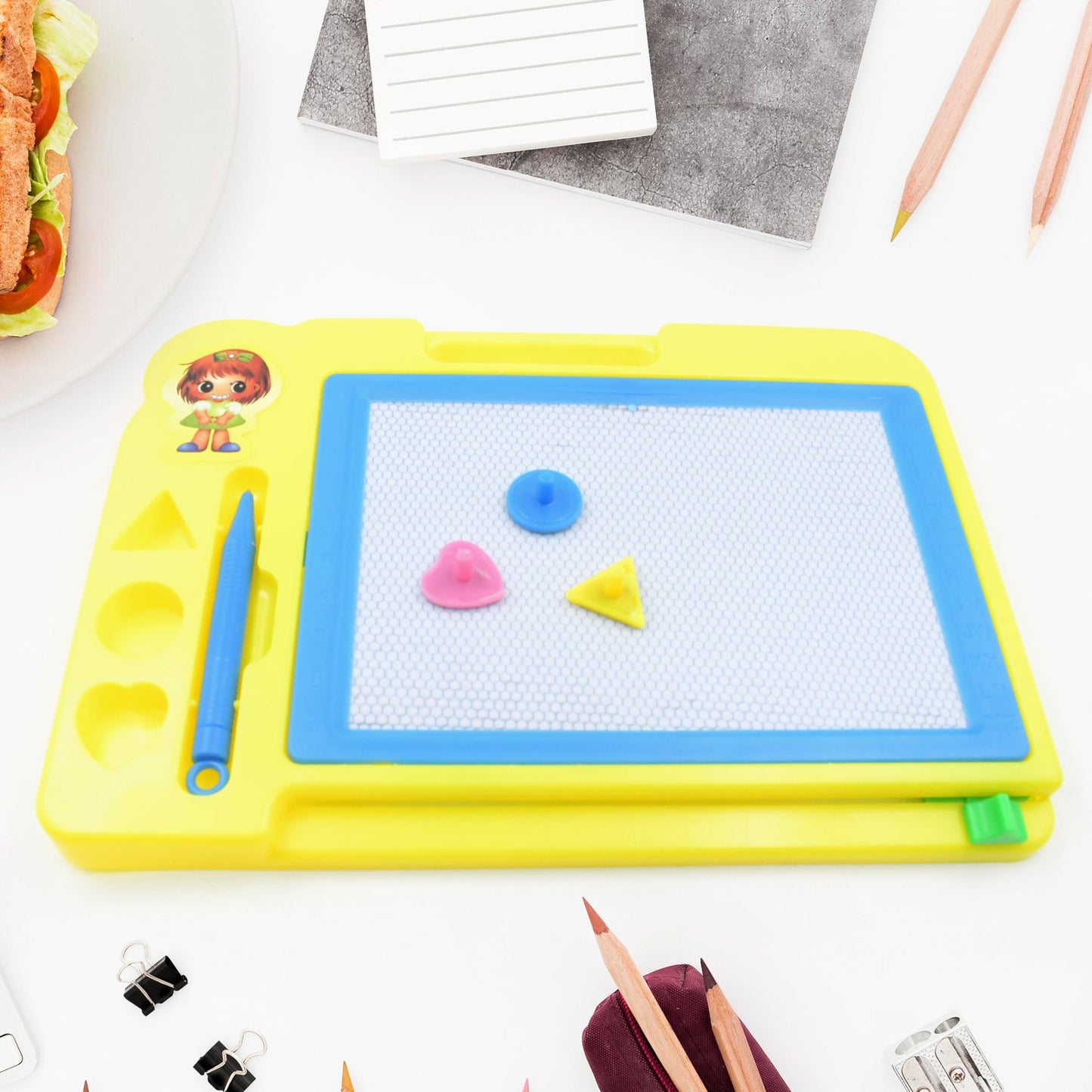 Children Magic Slate Pen Doodle Pad Erasable Drawing Easy Reading Writing Learning Graffiti Board Kids Gift Toy Magnetic Painting Sketch Pad for Baby Children (1 Pc Mix Color) - Springkart 