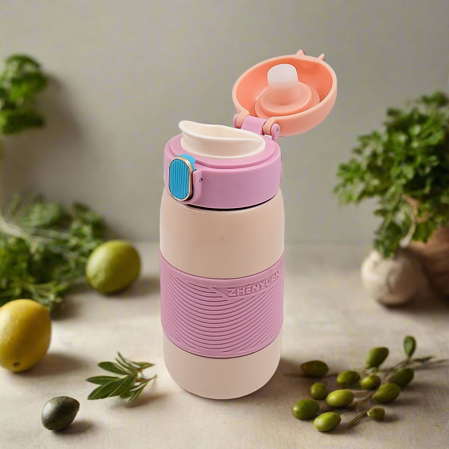 Insulated Stainless Steel Bottle With Rubber Grip (420 ML / Mix Design) - Springkart 