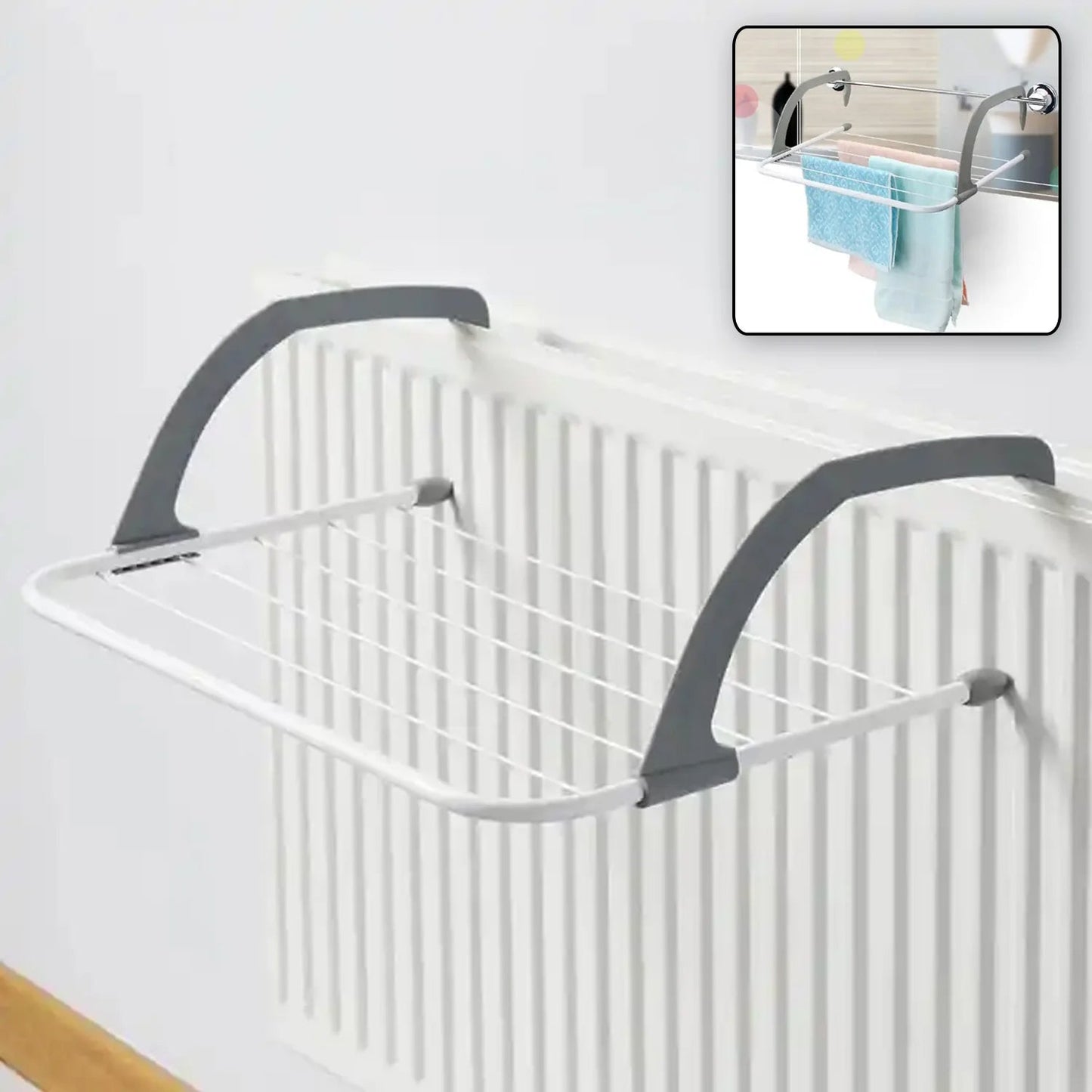 Metal Steel Folding Drying Rack for Clothes Balcony Laundry Hanger for Small Clothes Drying Hanger Metal Clothes Drying Stand, Socks and Plant Storage Holder Outdoor / Indoor Clothes-Towel Drying Rack Hanging on The Door Bathroom - Springkart 