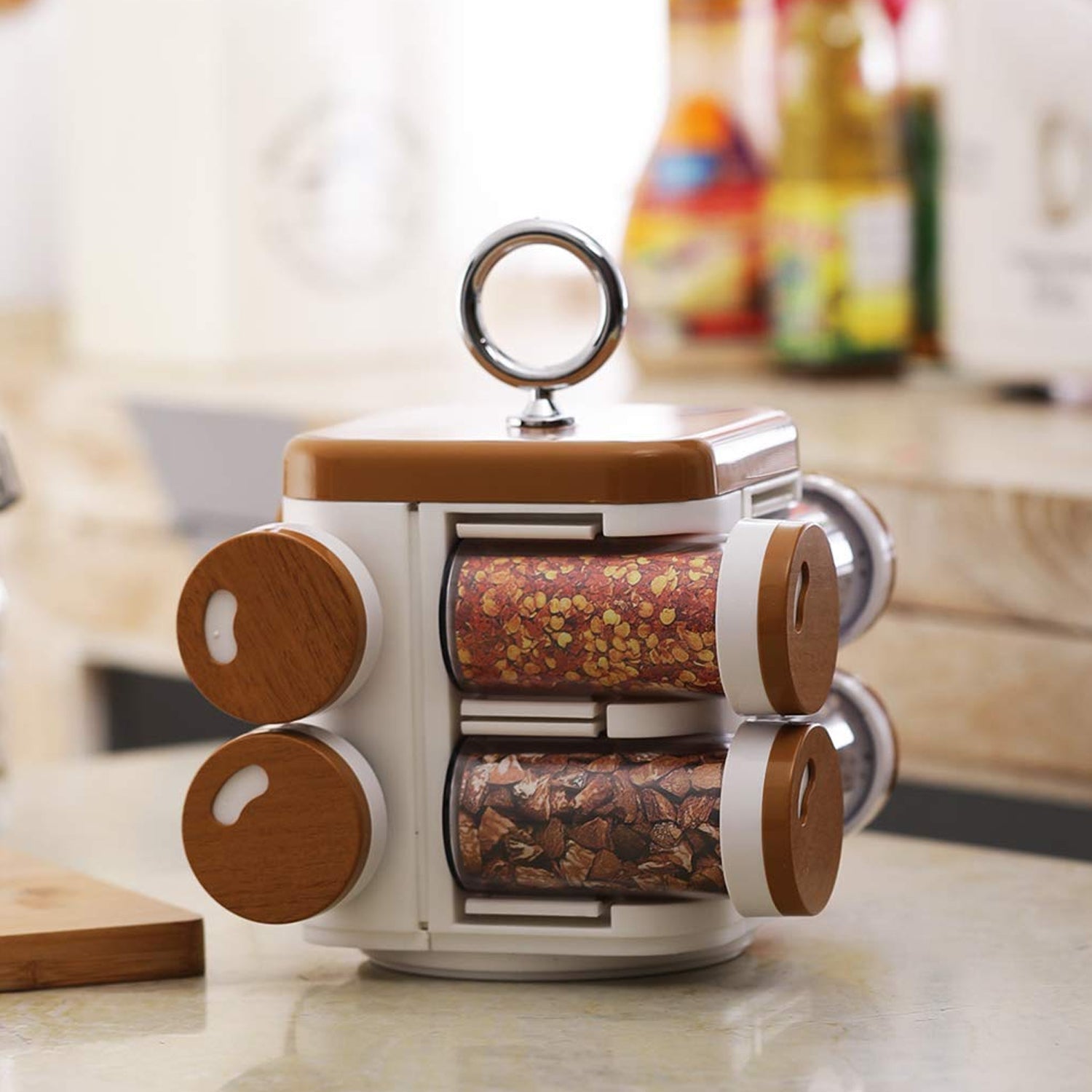 Ganesh Storewell Plastic Spice Rack - Set of 8 - Springkart 