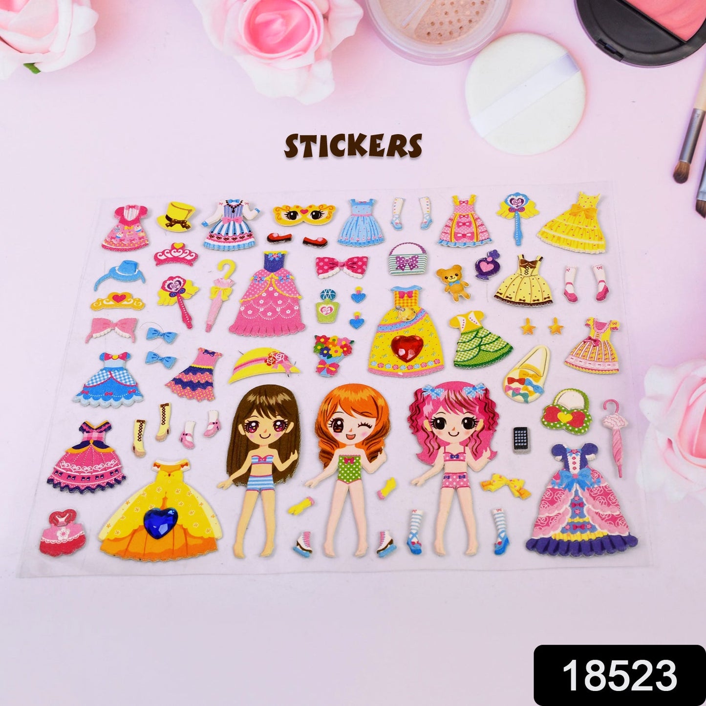 Multipurpose Adhesive 3D Stickers (1 Sheet / 19×15 Cm)