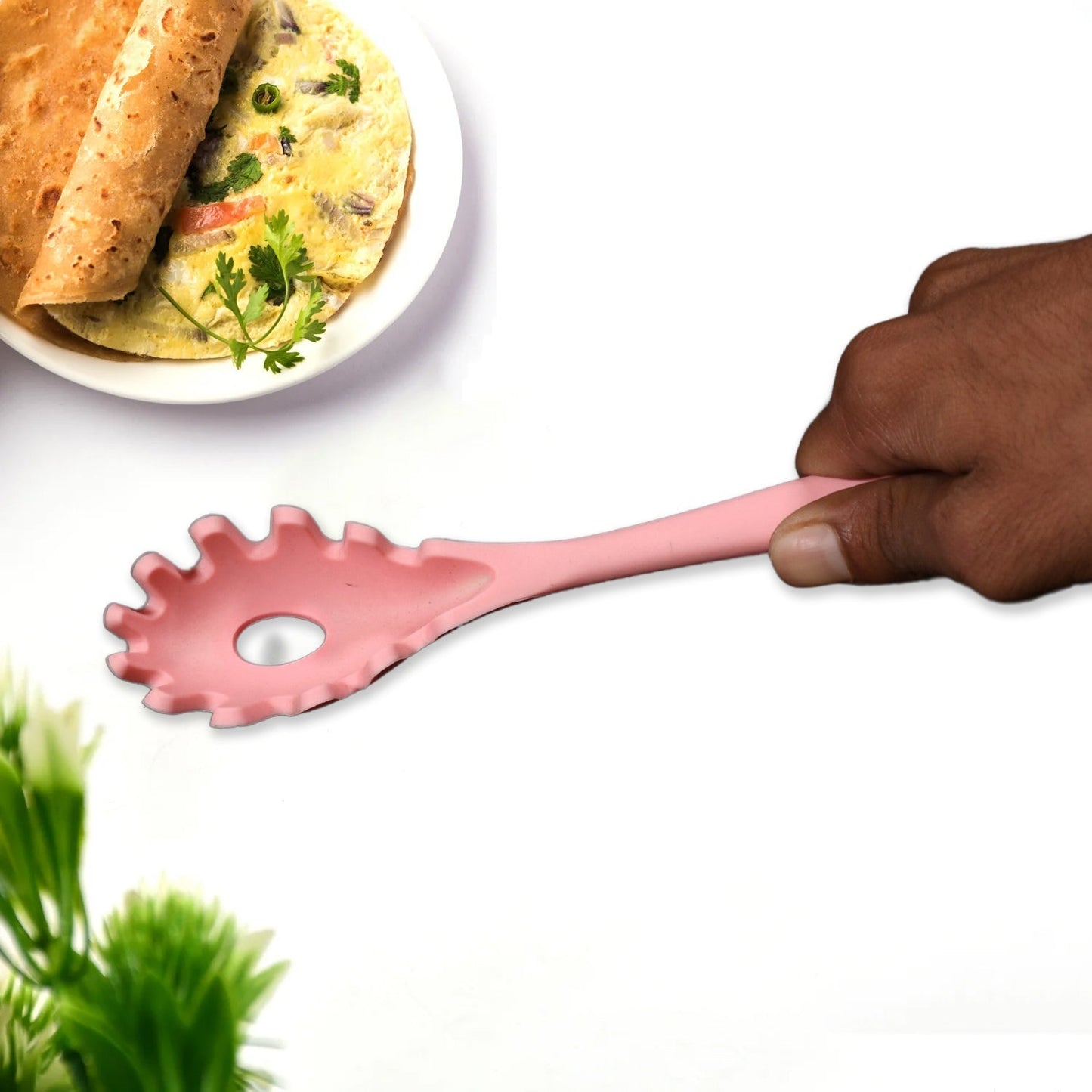 Silicone Pasta Fork Spaghetti Strainer, Non-Slip Heat Resistant - Springkart 