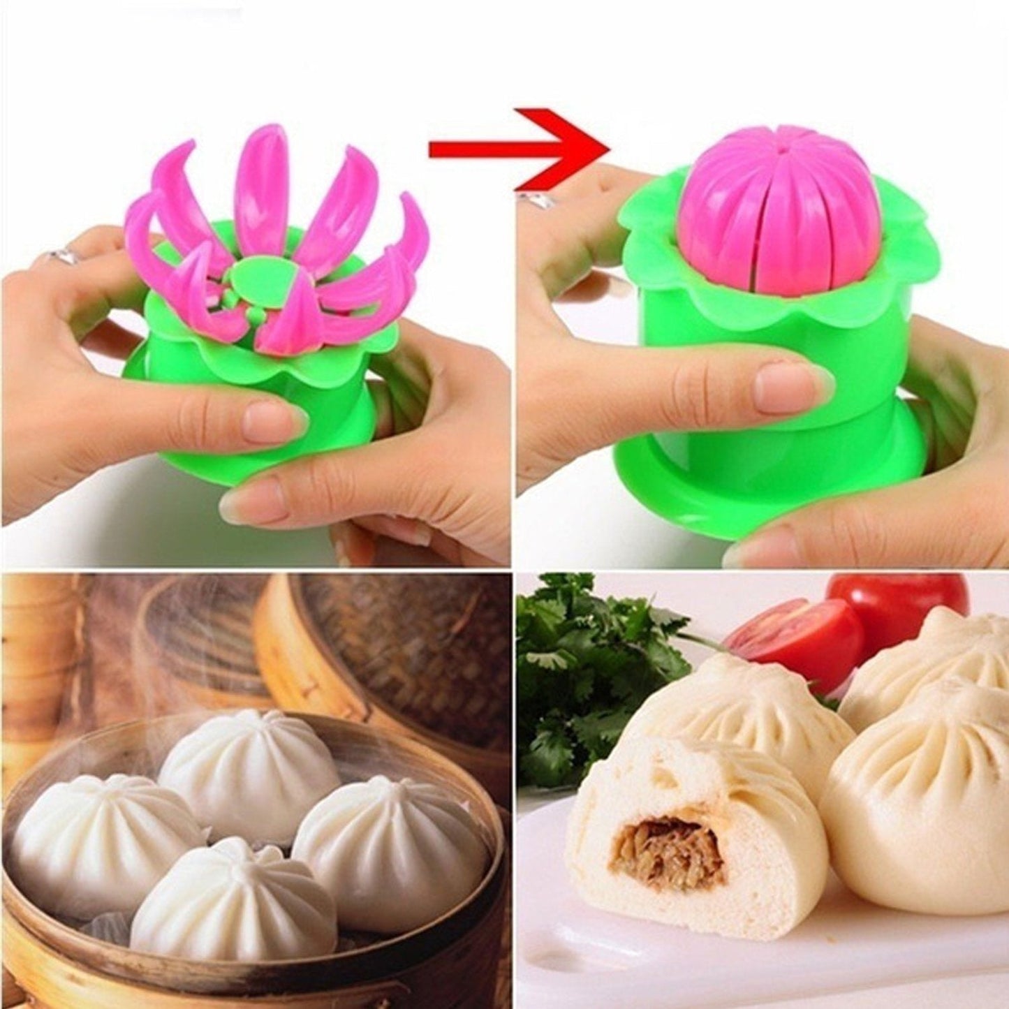 Momos maker Plastic Mold and Filling Spoon Cooking Tools Set Steamed Stuffed Bun Maker and Dumpling Maker for Cooking Delicious - Springkart 